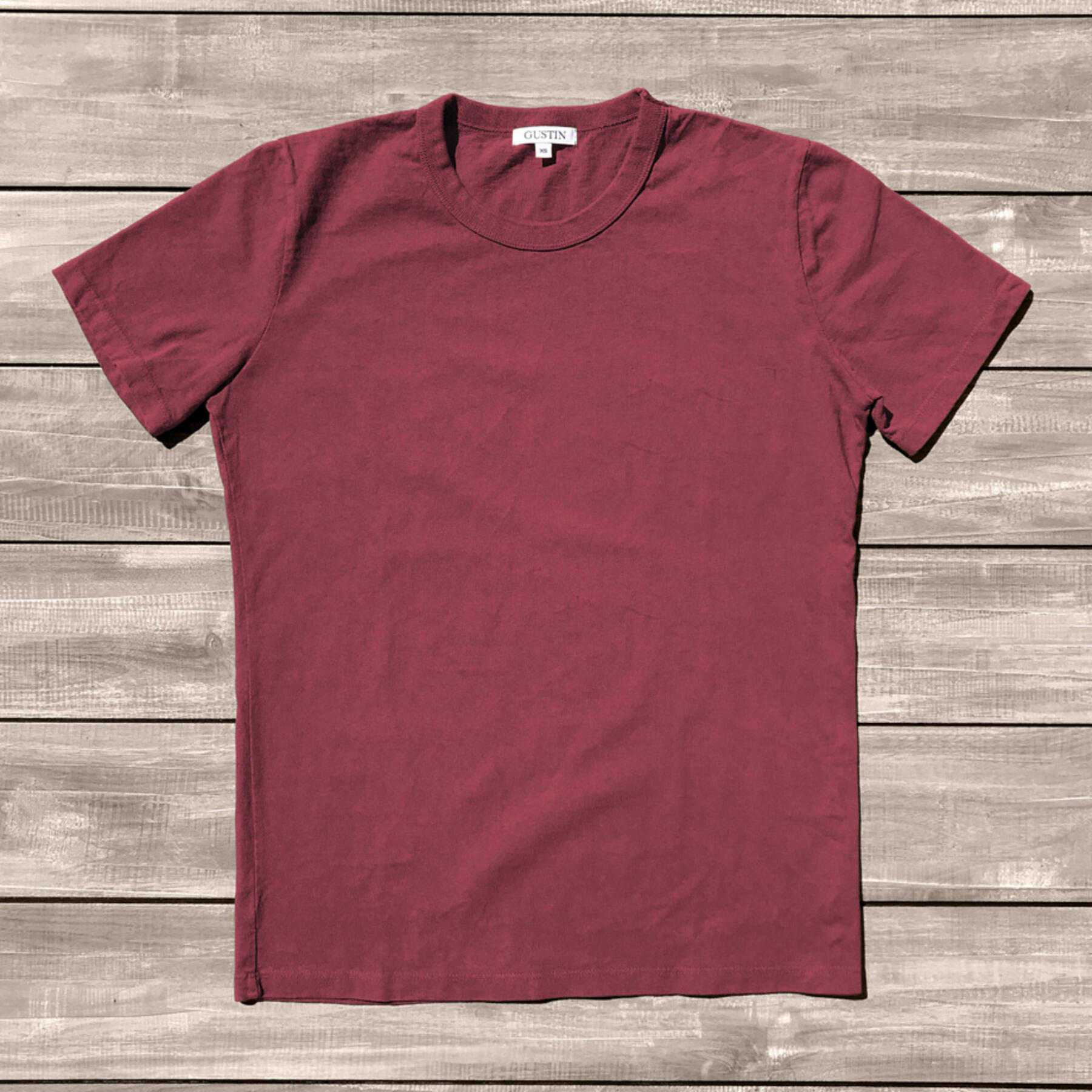 gustin heavyweight pigment dye t-shirt 2 pack (monterey red)