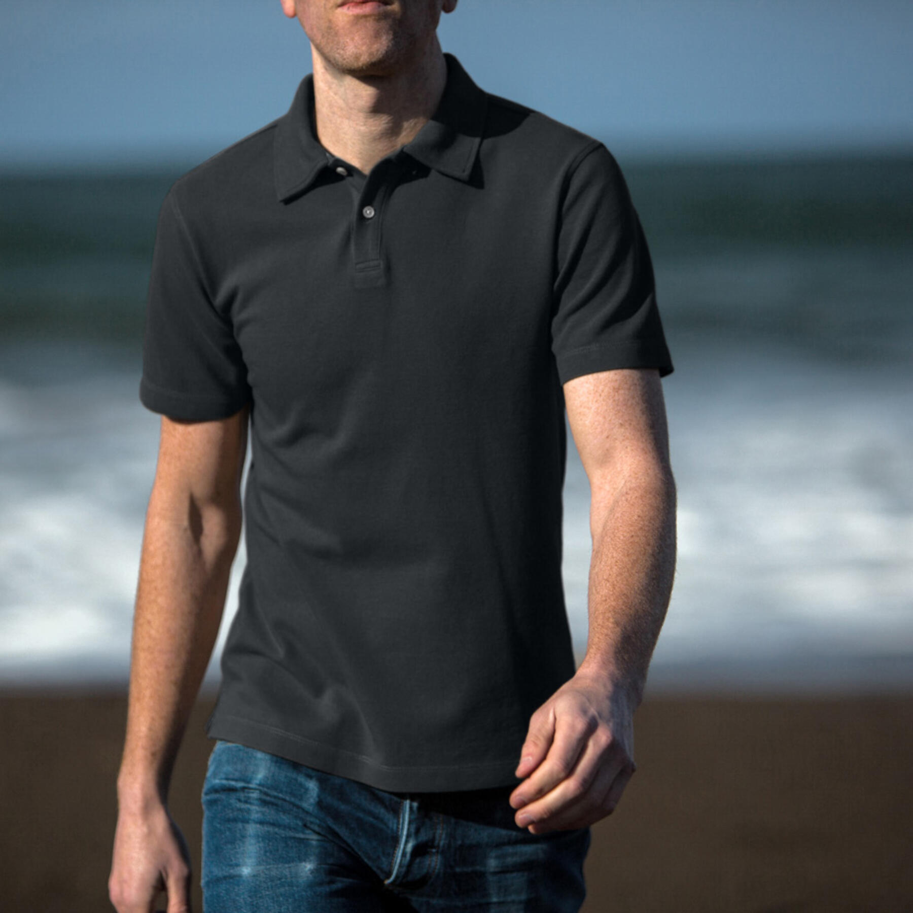 gustin japan pique polo - gunmetal
