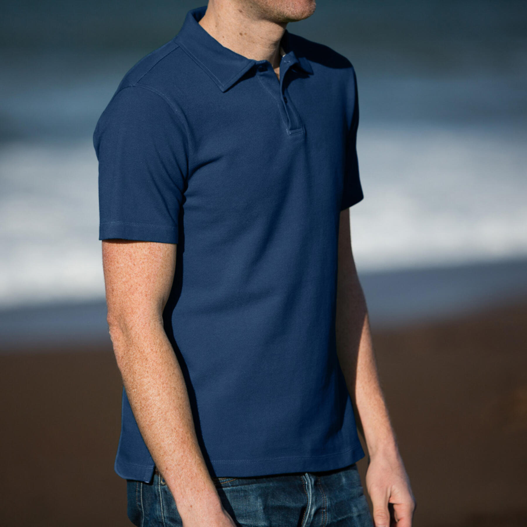 gustin japan pique polo - indigo