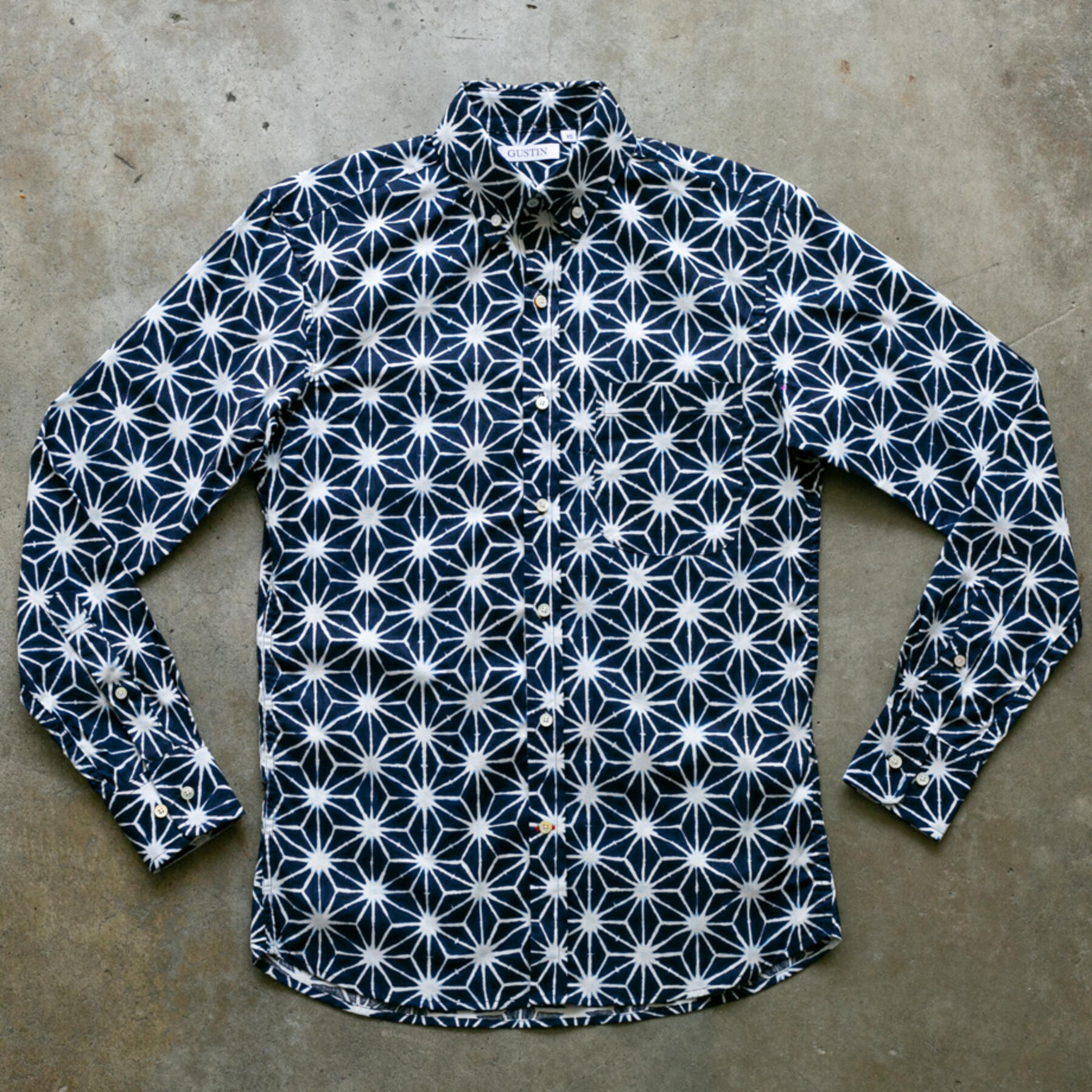 gustin #835 japan shibori dye stars - navy