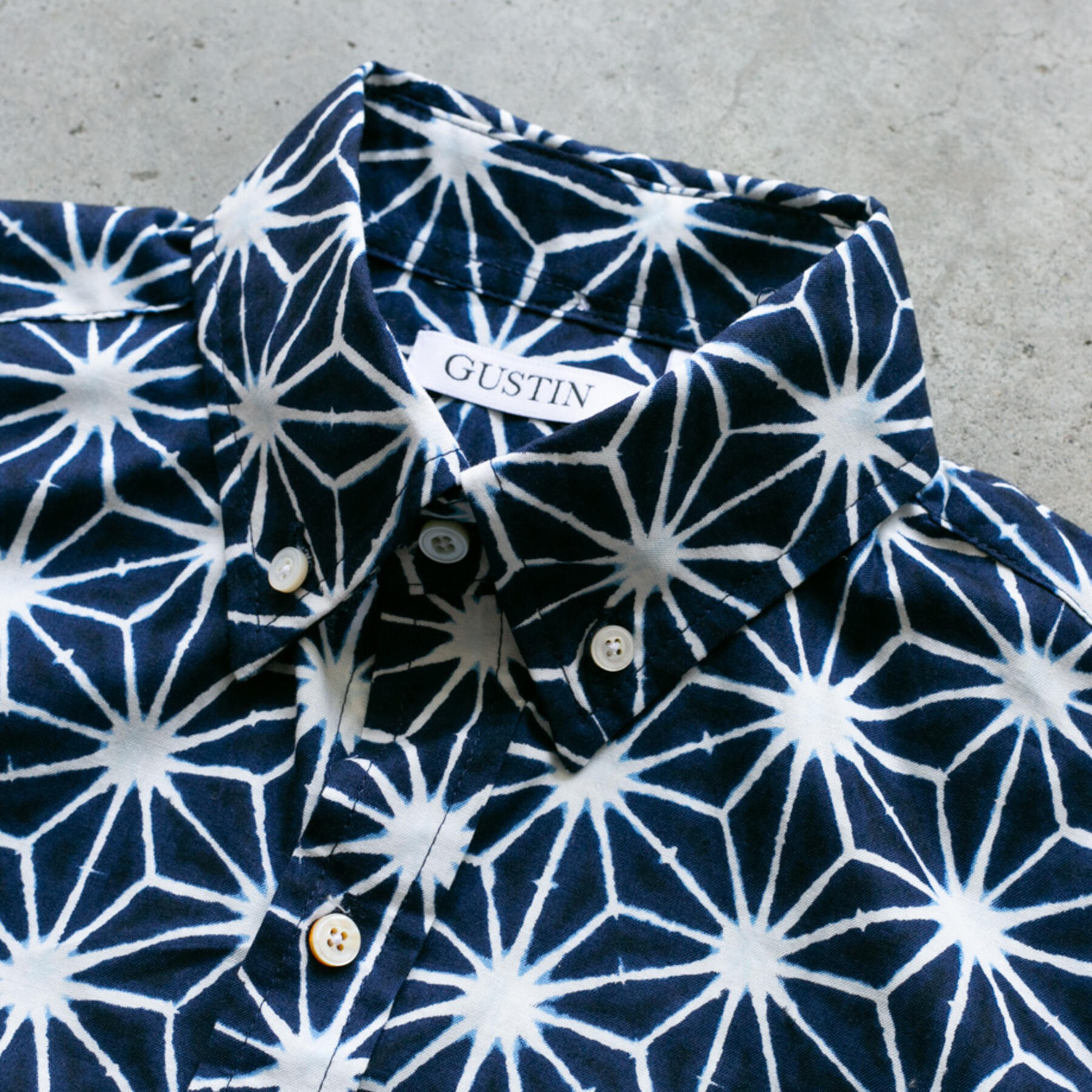 gustin #835 japan shibori dye stars - navy