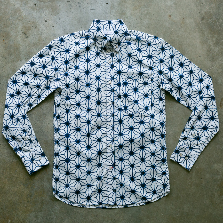 834 Japan Shibori Dye Stars - White | Gustin | Shirts