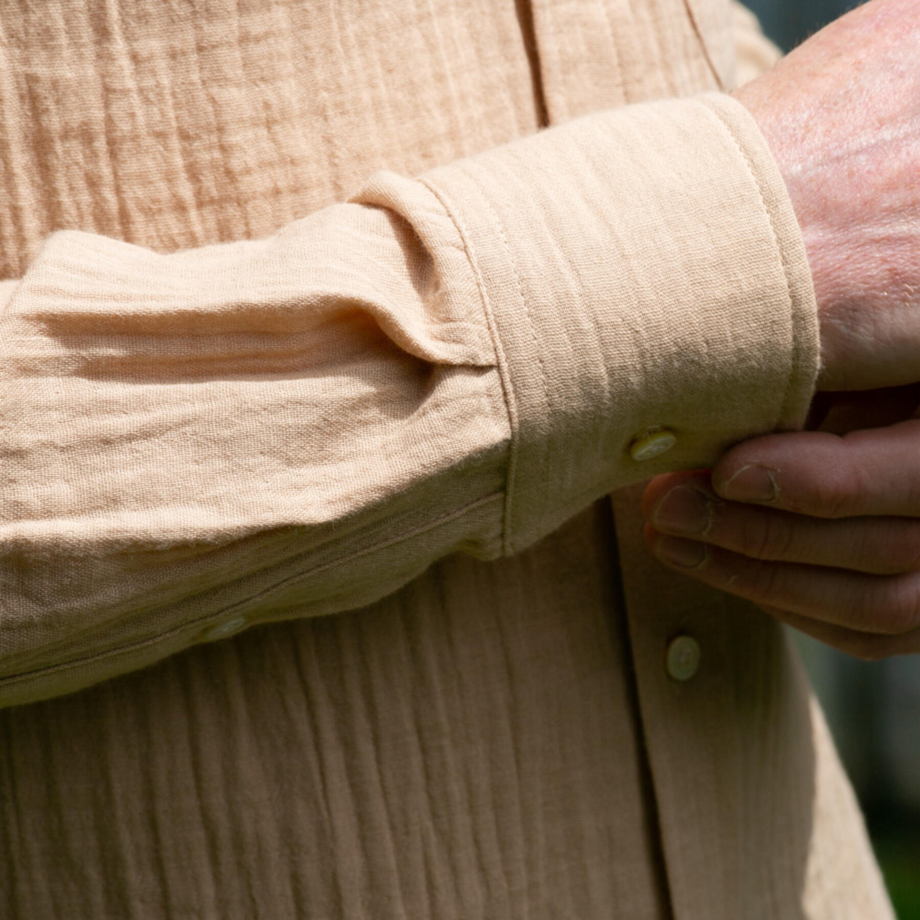 gustin #940 organic double gauze ripple - wheat