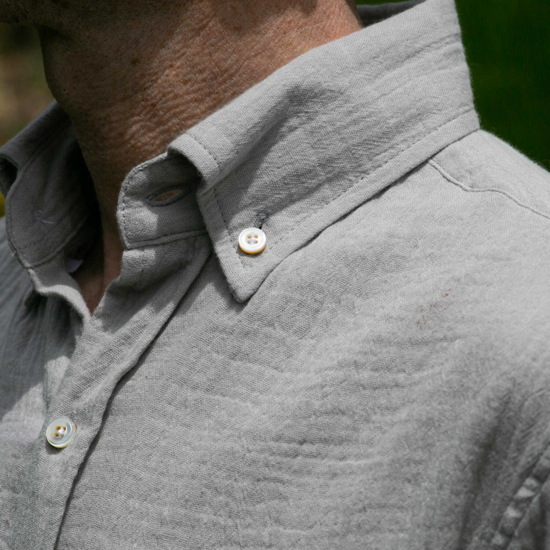 gustin #937 organic double gauze ripple - concrete