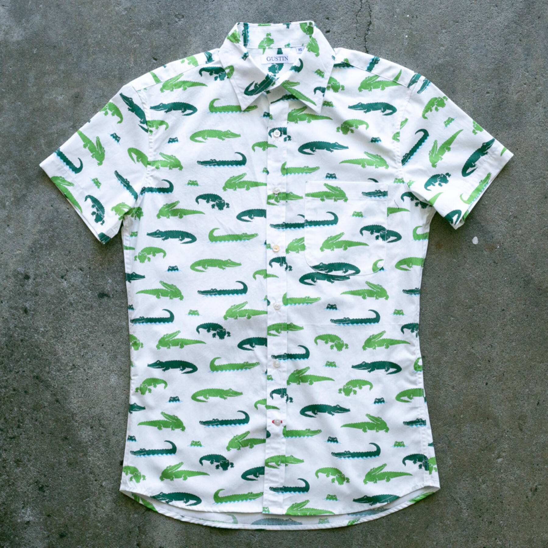 gustin #941 alligators short sleeve shirt - white