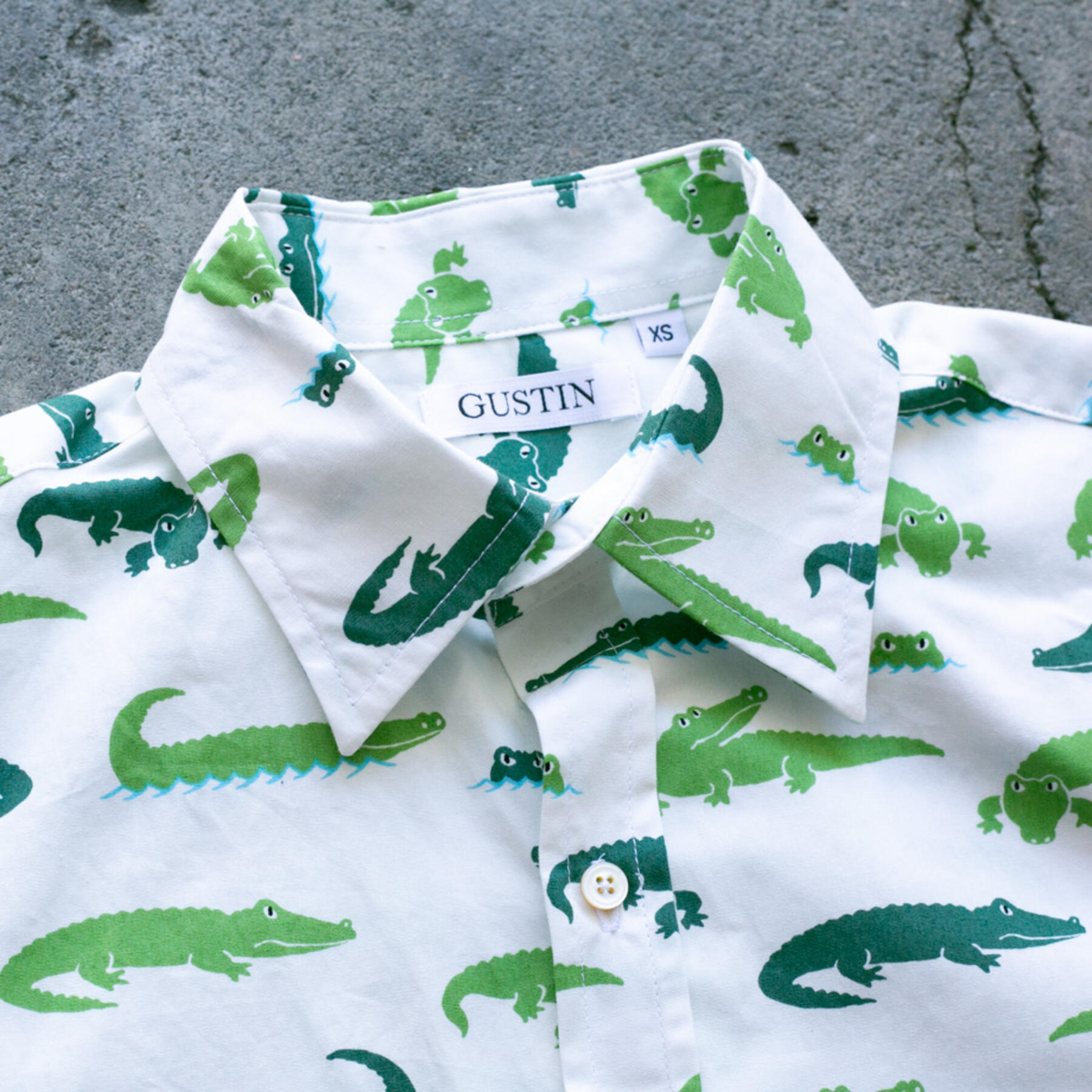 gustin #941 alligators short sleeve shirt - white