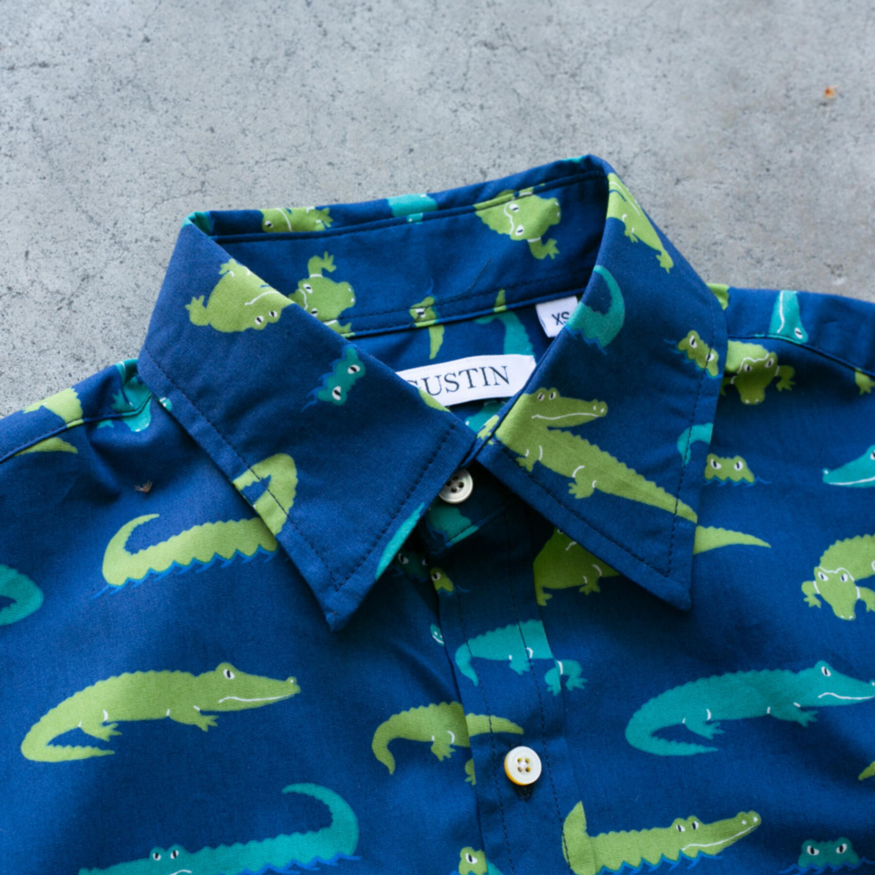 gustin #943 alligators short sleeve shirt - blue