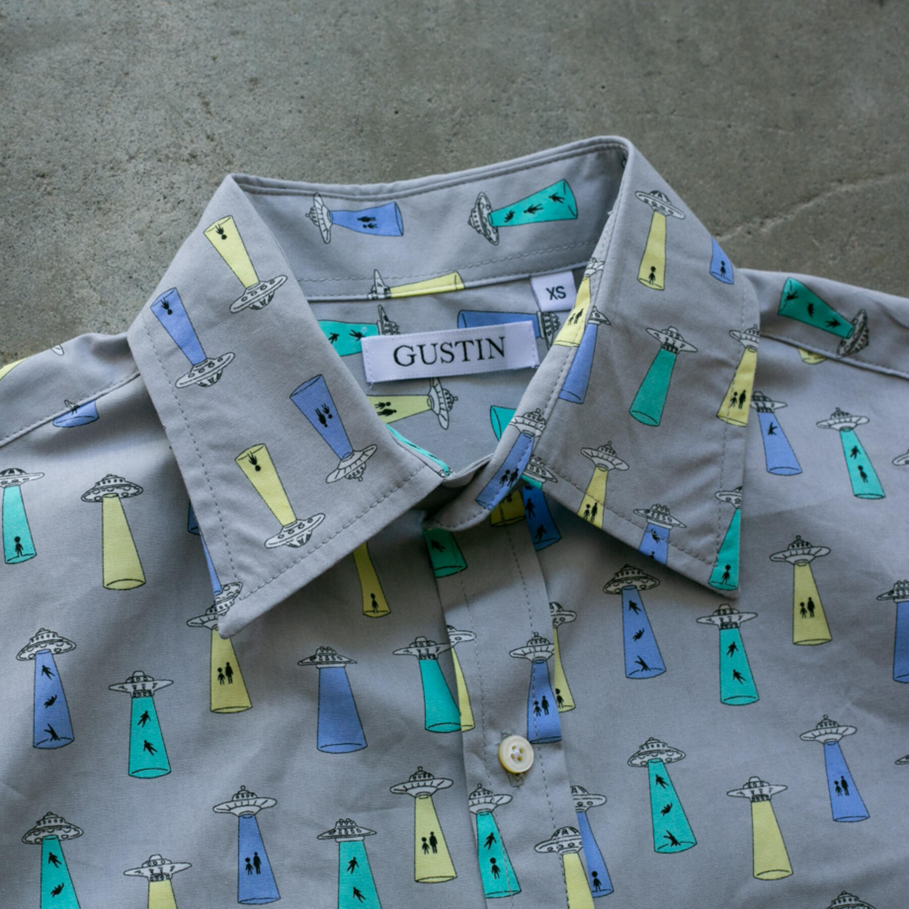 gustin #945 aliens short sleeve shirt - grey