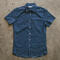 gustin #960 shibori dye dots short sleeve shirt - navy