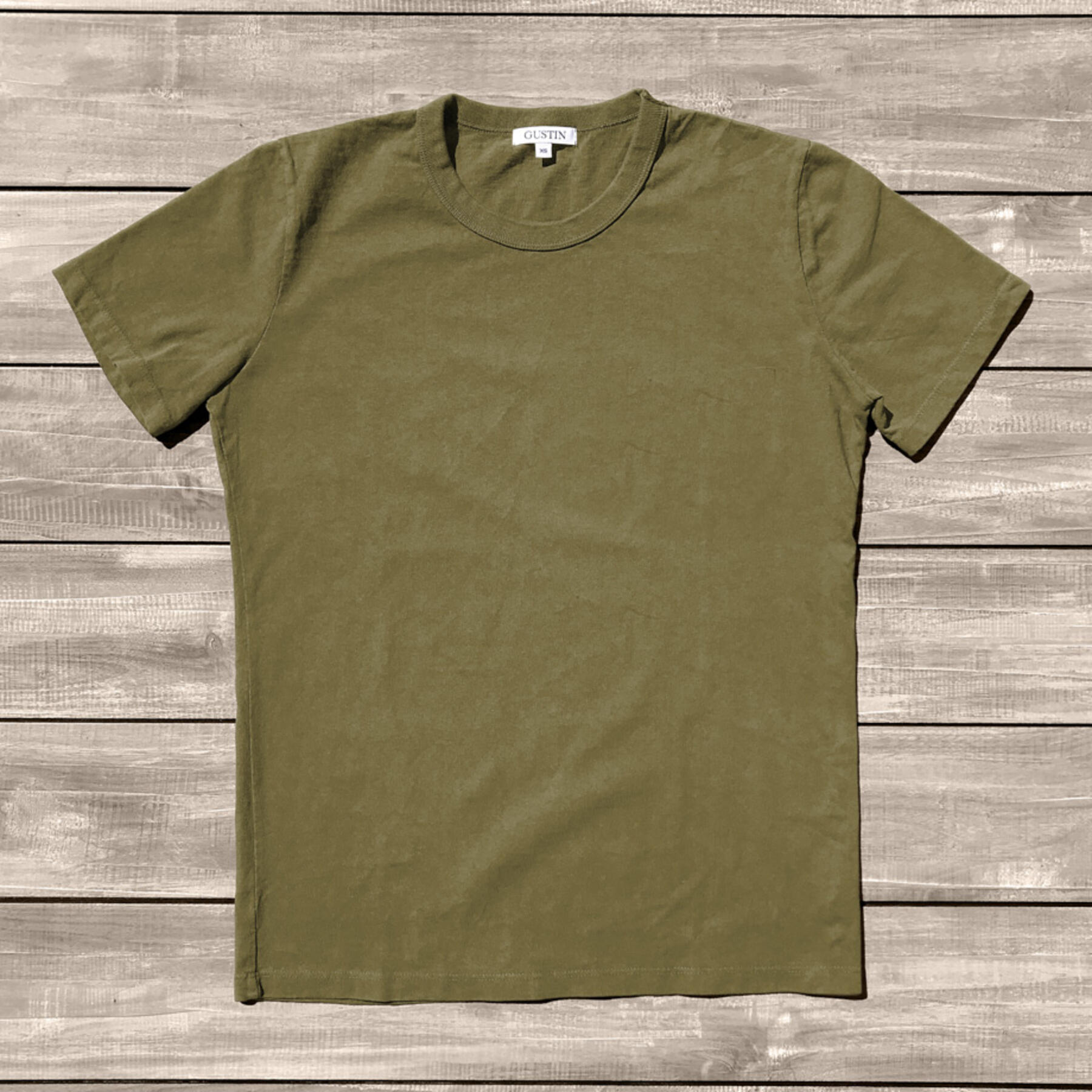 gustin heavyweight pigment dye t-shirt 2 pack (turtle moss)
