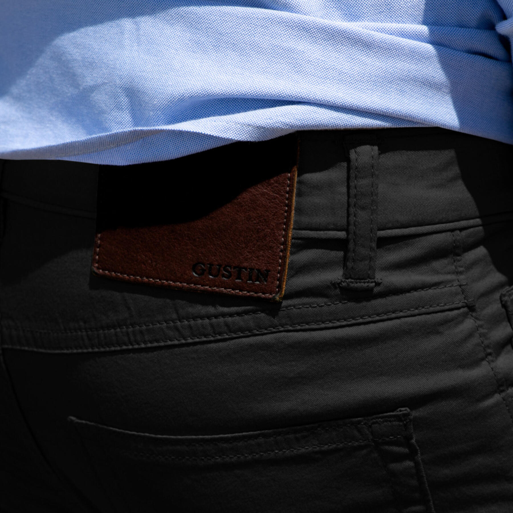 gustin #200 american feather twill 5 pocket - black