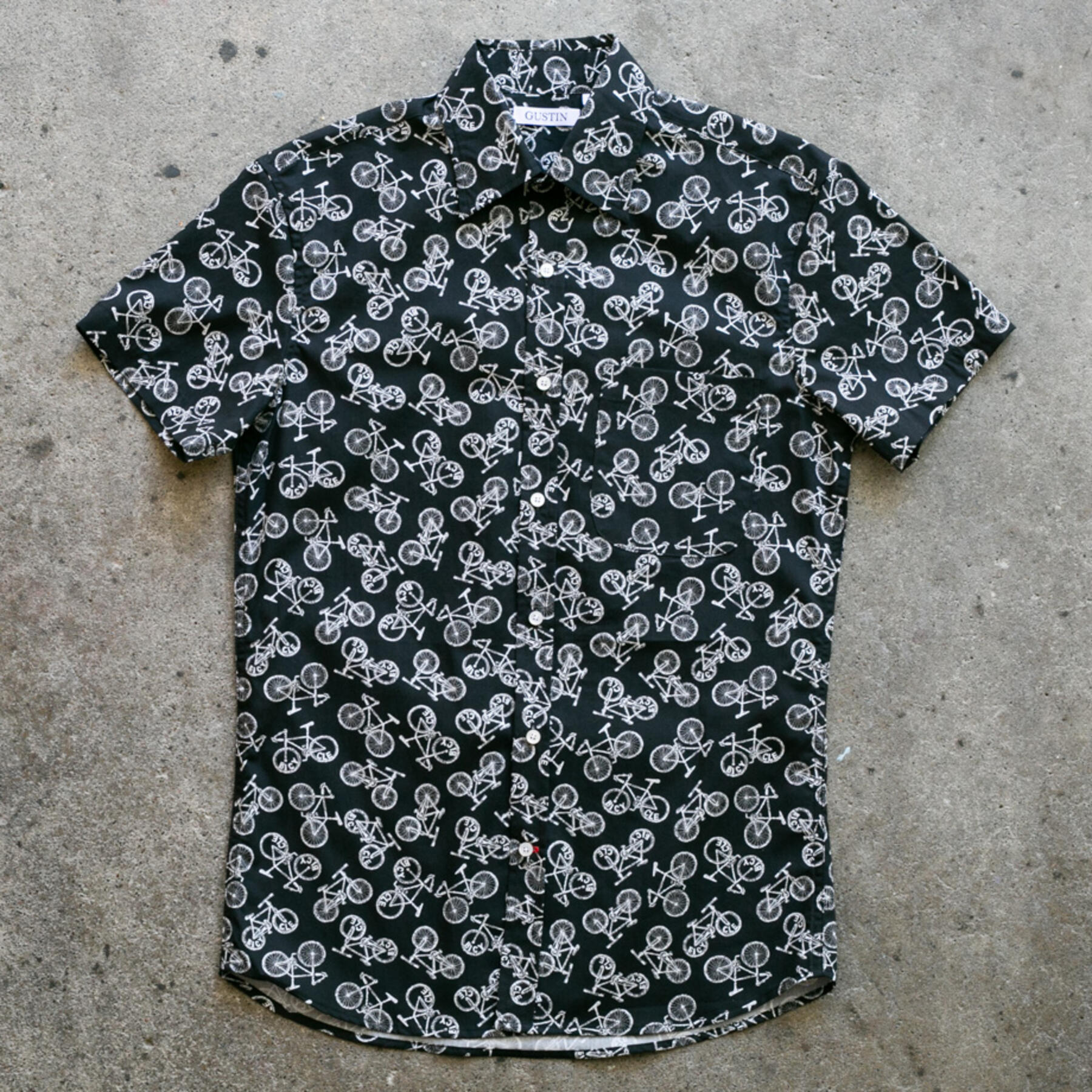 gustin #964 the bicycle short sleeve shirt - black
