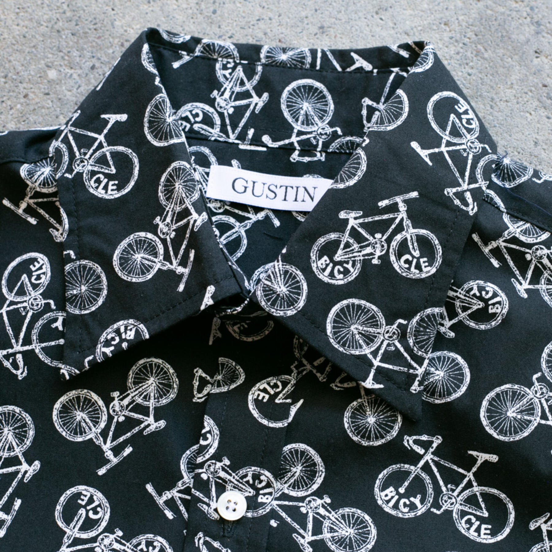 gustin #964 the bicycle short sleeve shirt - black