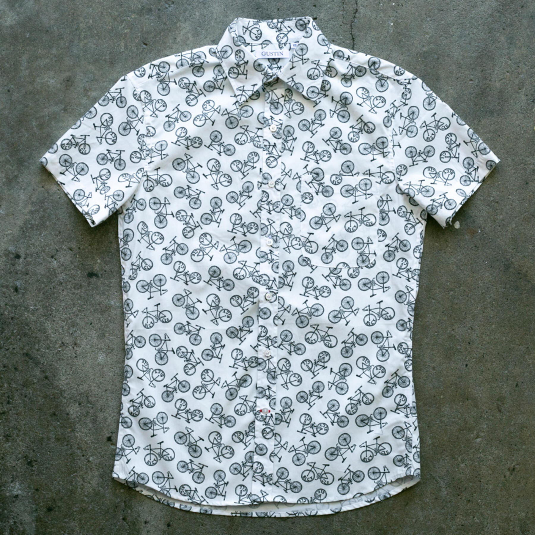gustin #965 the bicycle short sleeve shirt - white