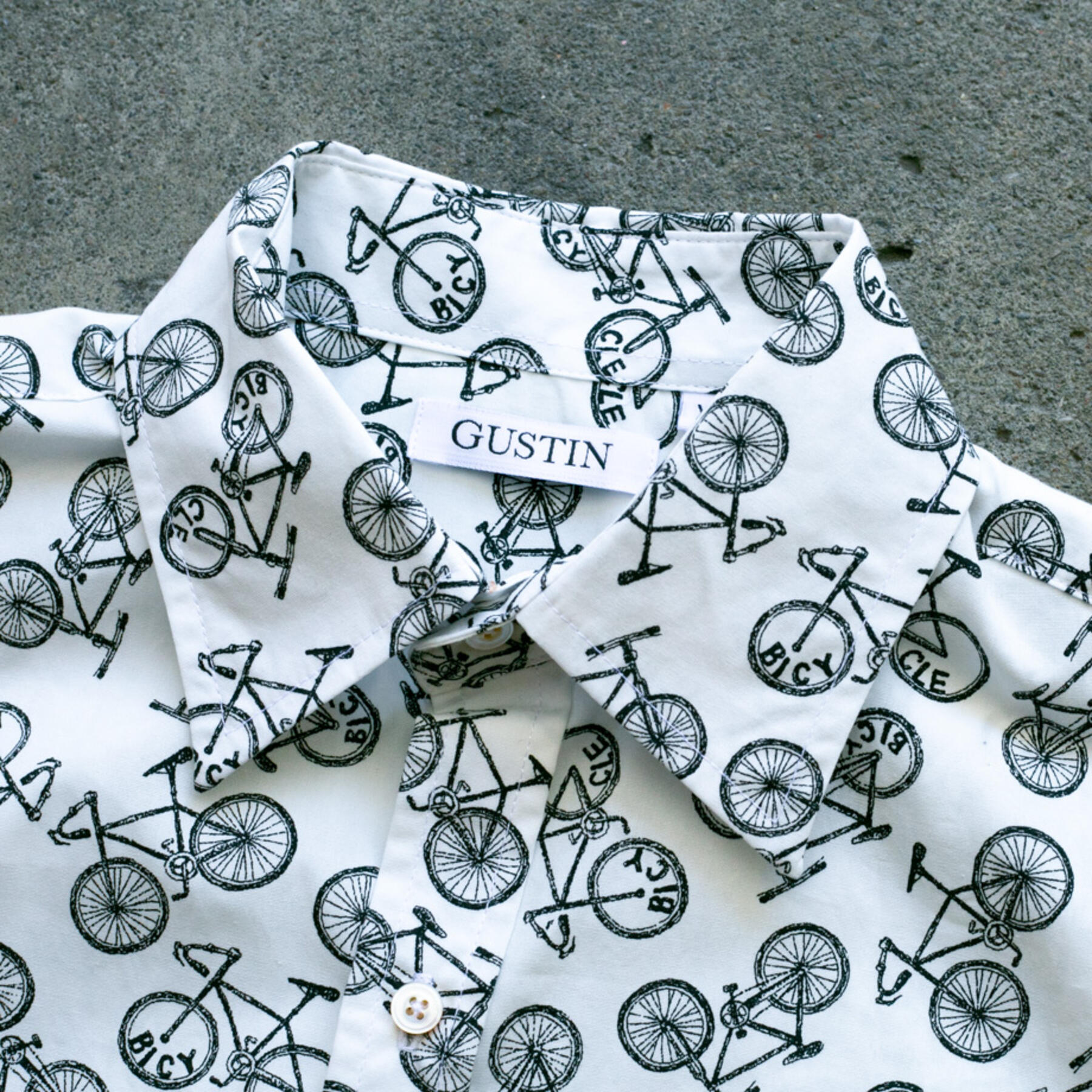 gustin #965 the bicycle short sleeve shirt - white