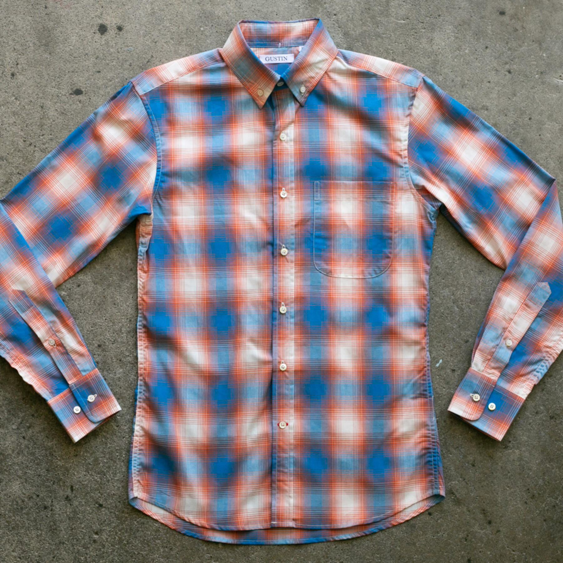 gustin #969 50's plaid - cobalt orange