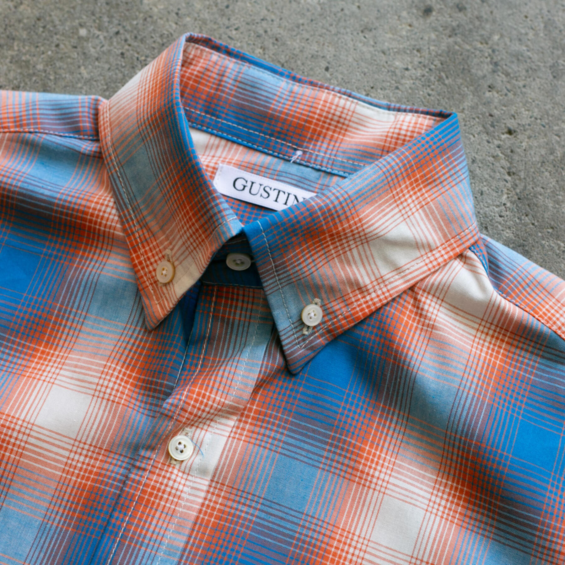 gustin #969 50's plaid - cobalt orange