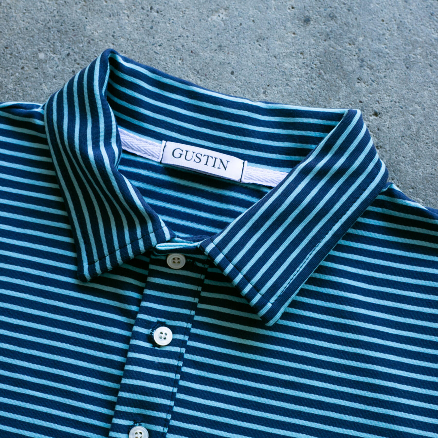 gustin nautical stripe polo - skyxnavy