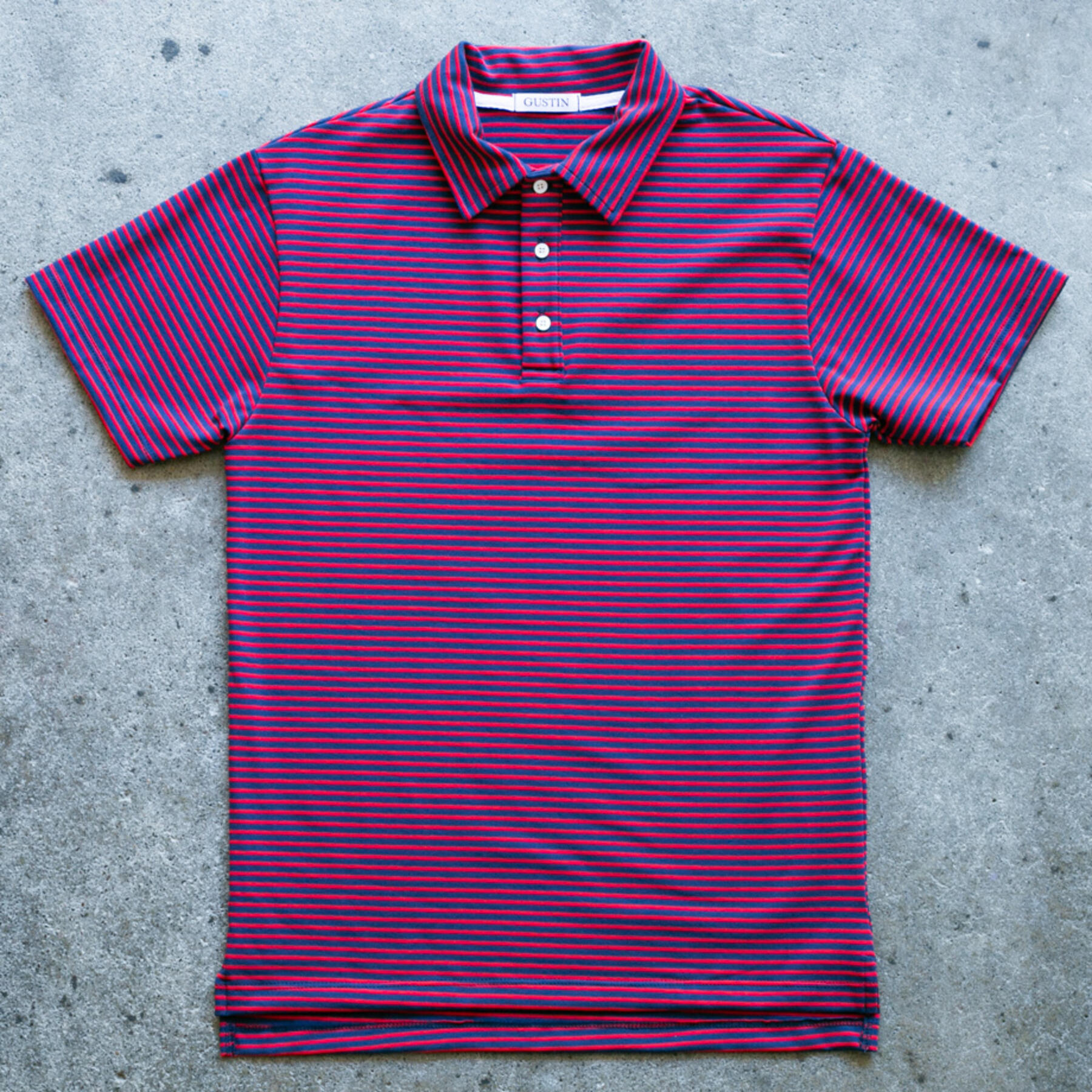 gustin nautical stripe polo - redxnavy