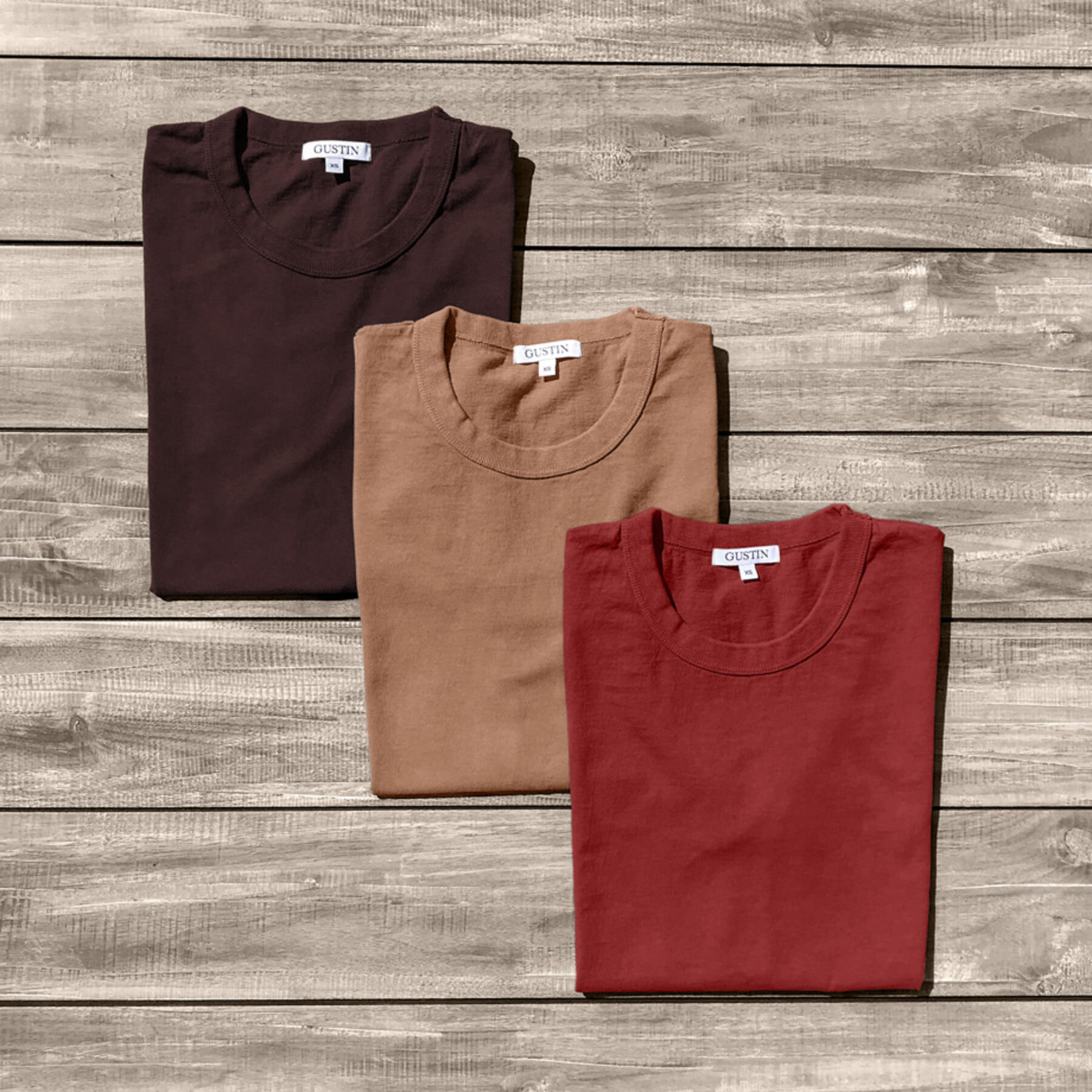 gustin heavyweight t-shirt red fade collection
