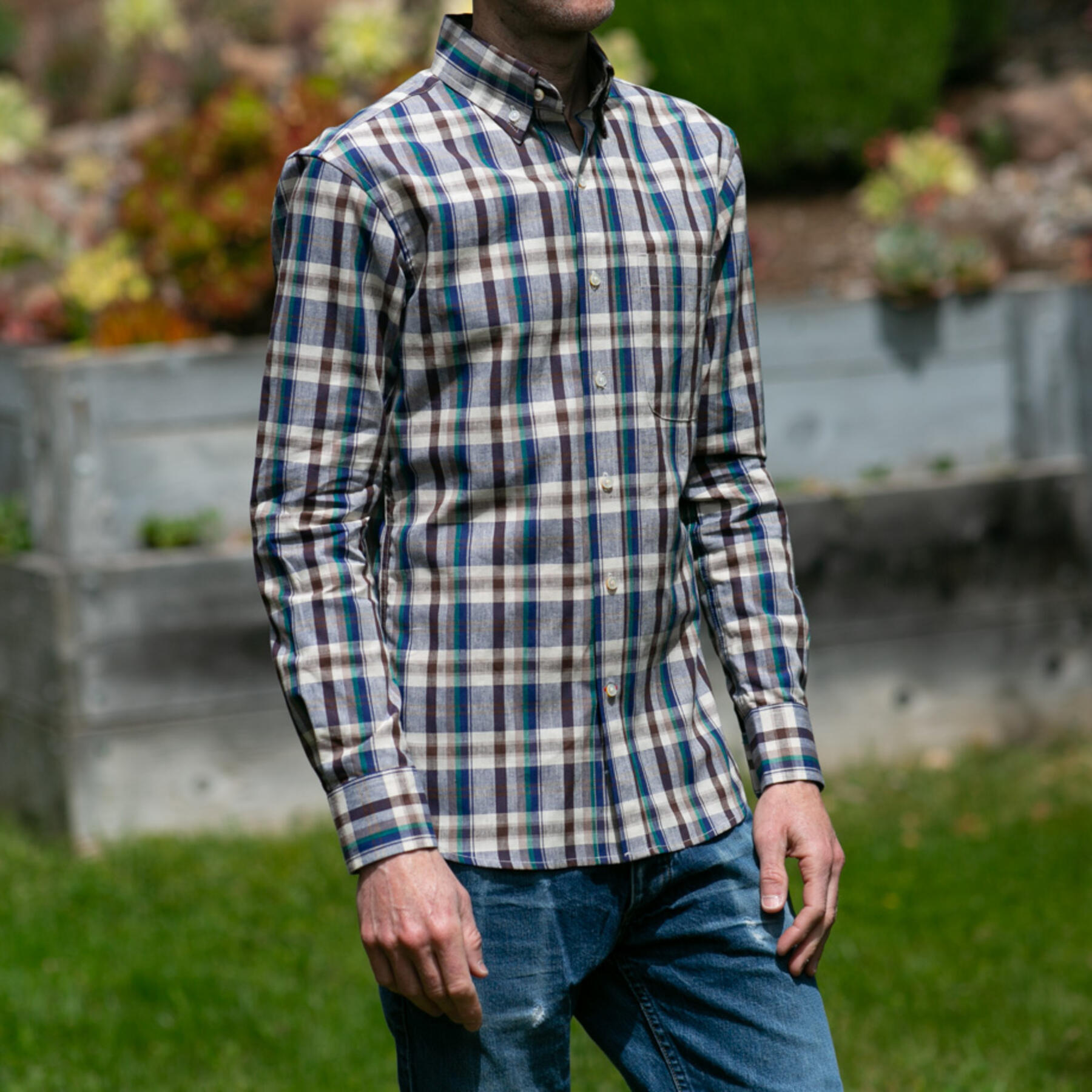 gustin #974 nantucket plaid - ocean