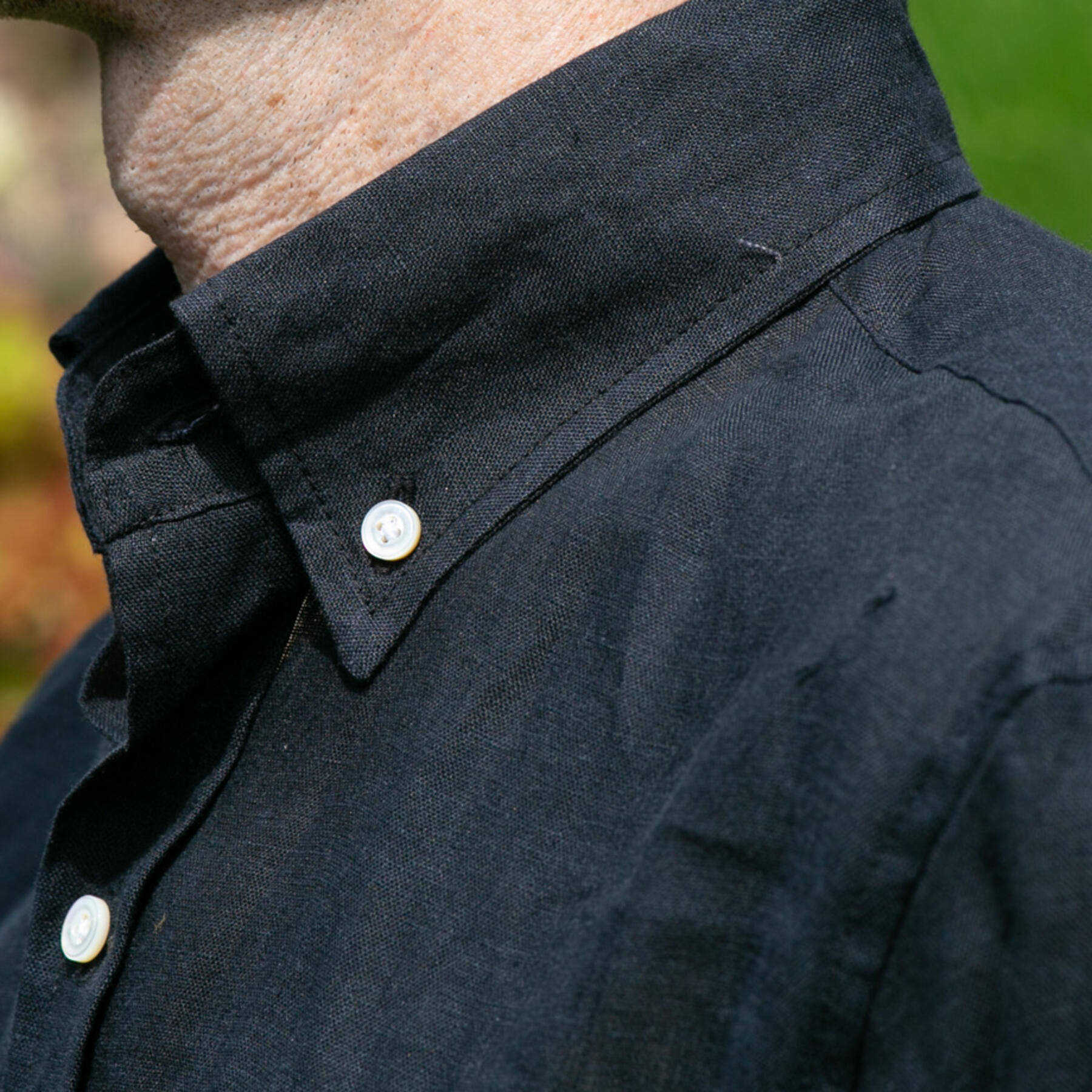 gustin #976 slub linen chambray - black