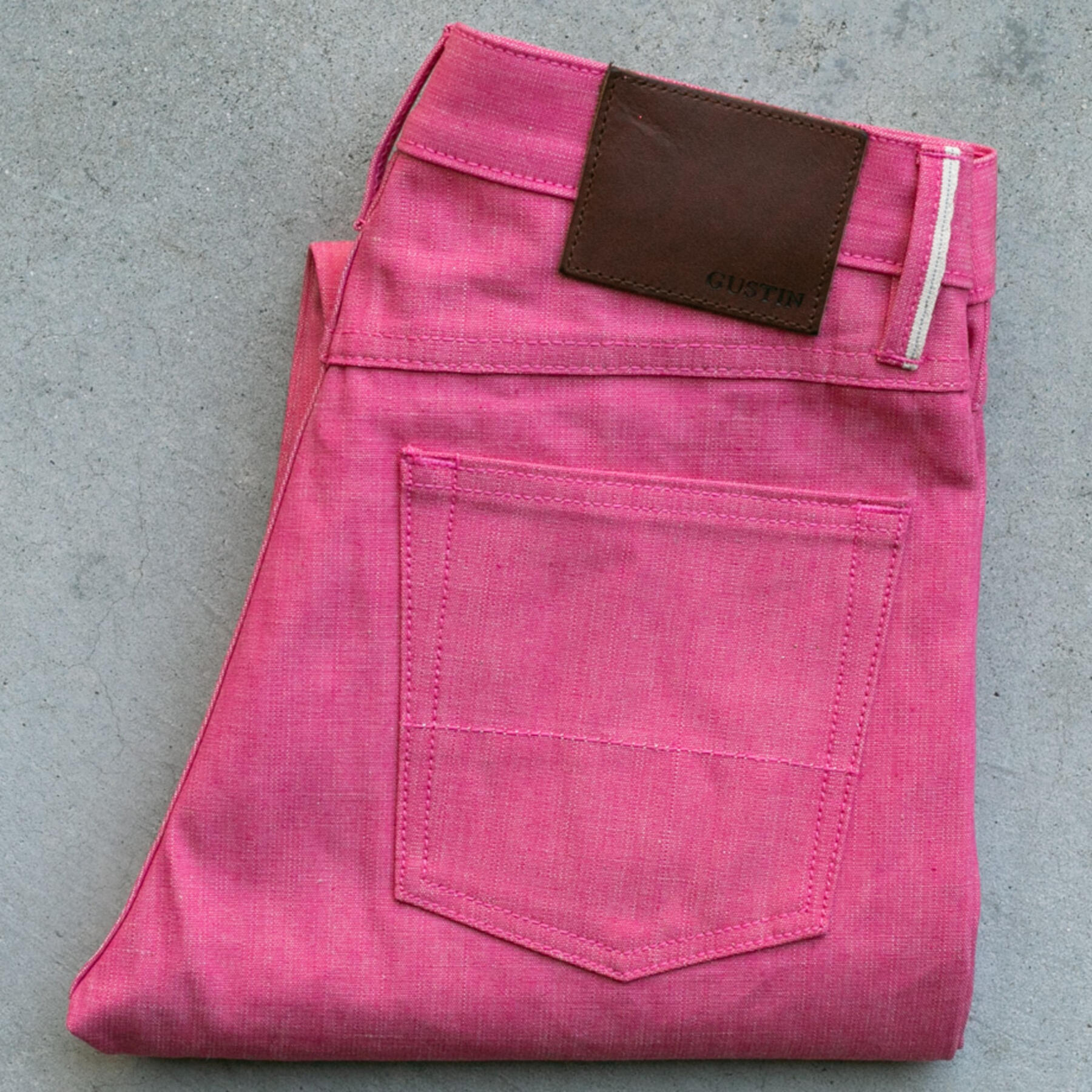 gustin #348 pink selvedge chambray