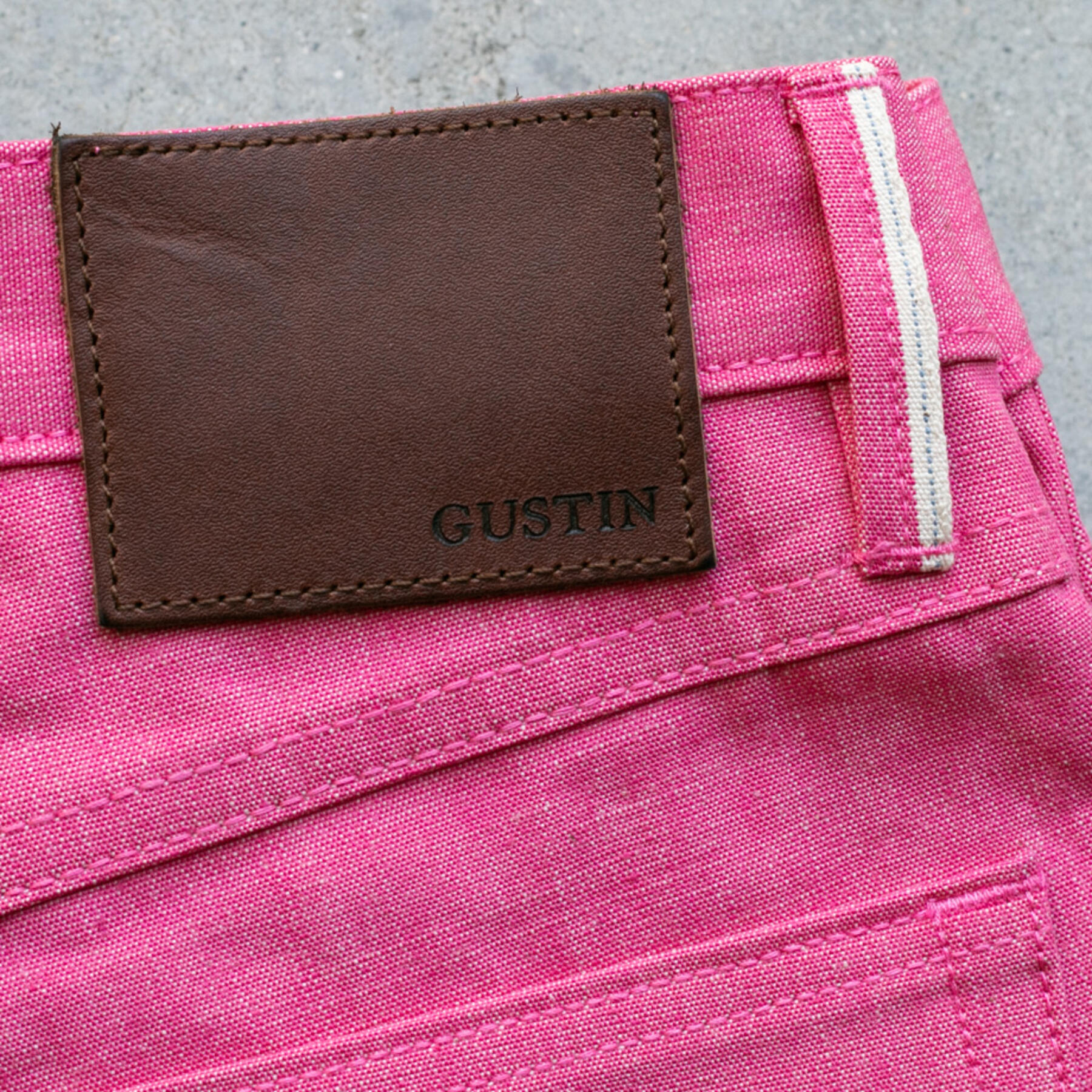 gustin #348 pink selvedge chambray
