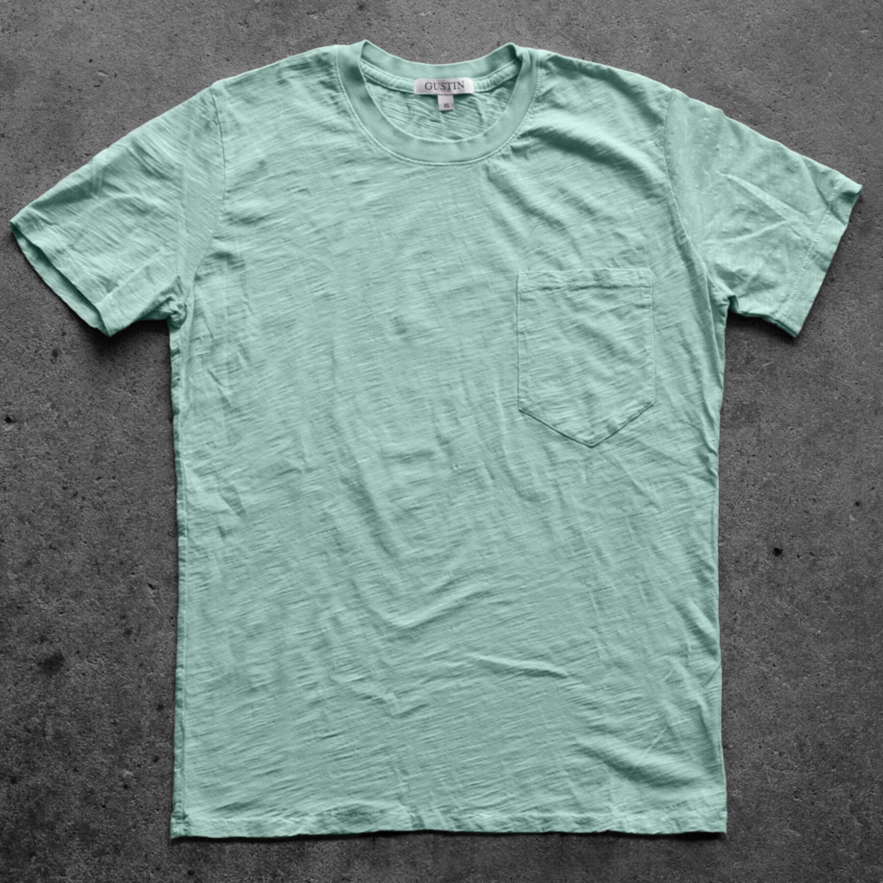 gustin slub pocket t-shirt 2 pack - pale cyan