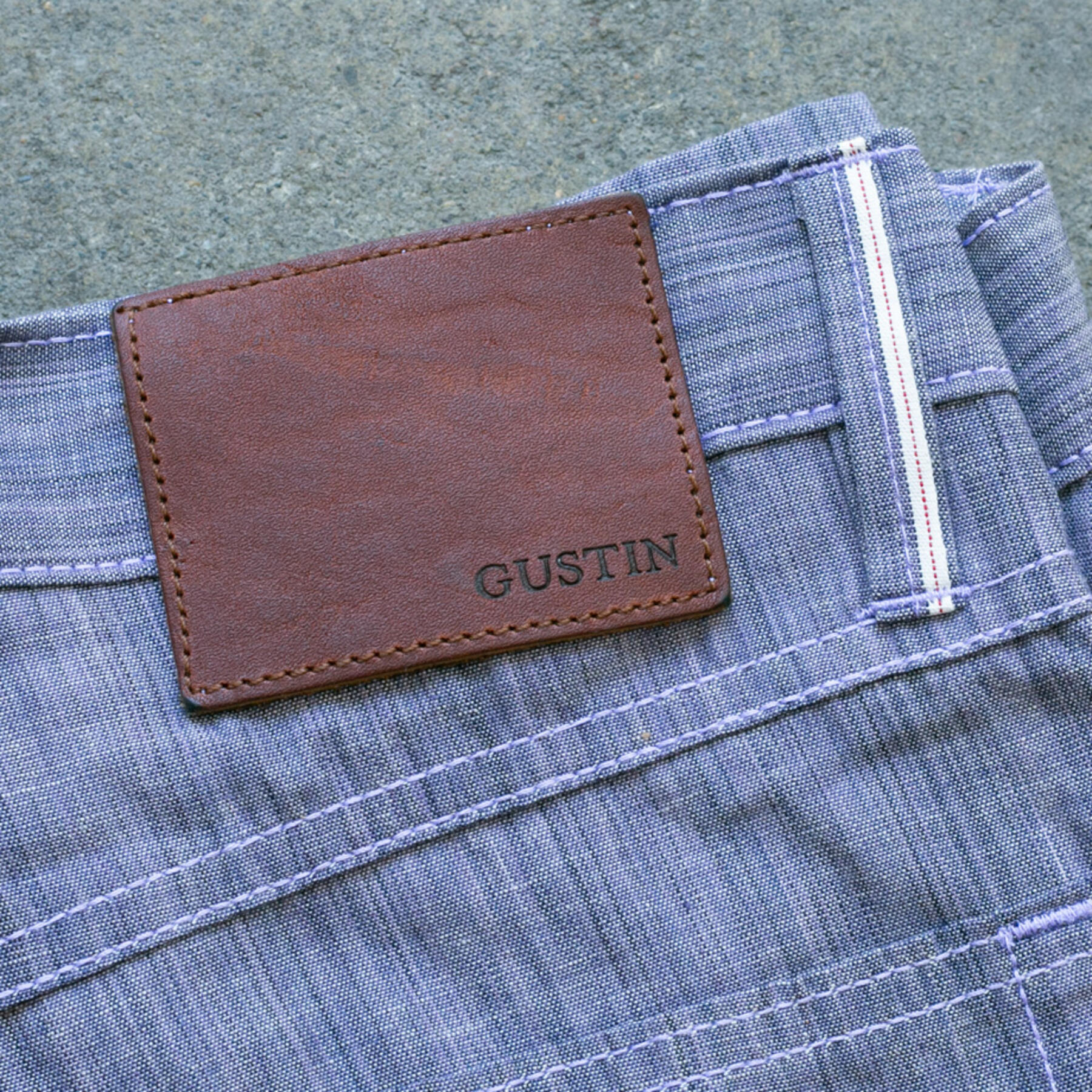 gustin #524 wood grain selvedge - indigo