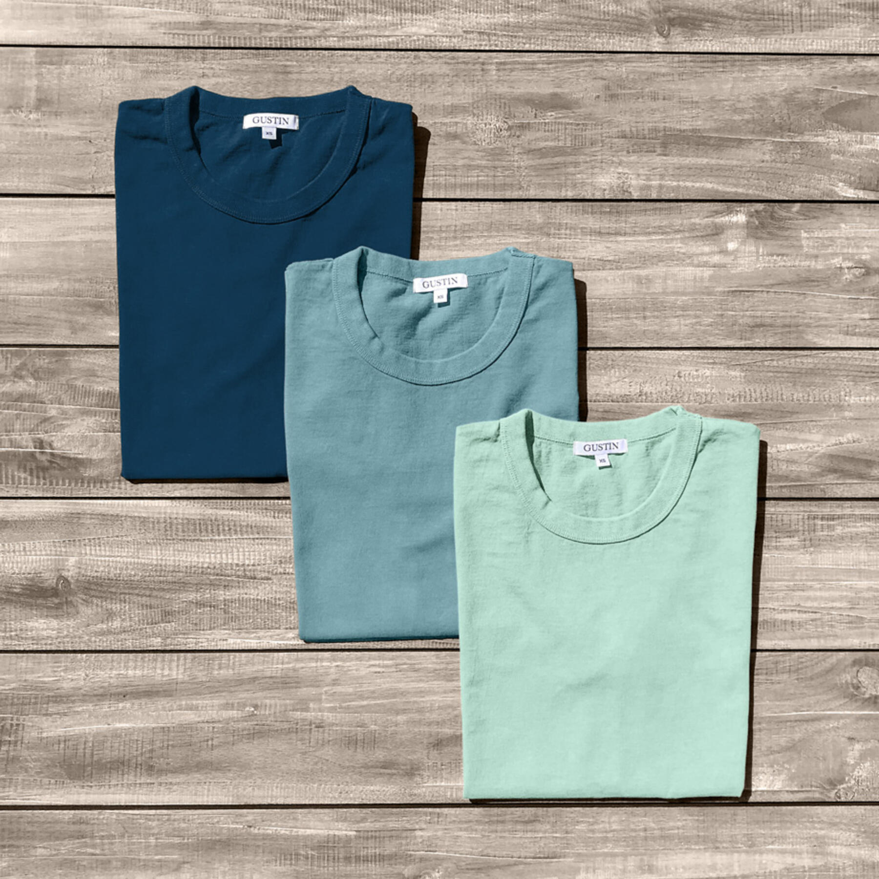 gustin heavyweight t-shirt blue fade collection