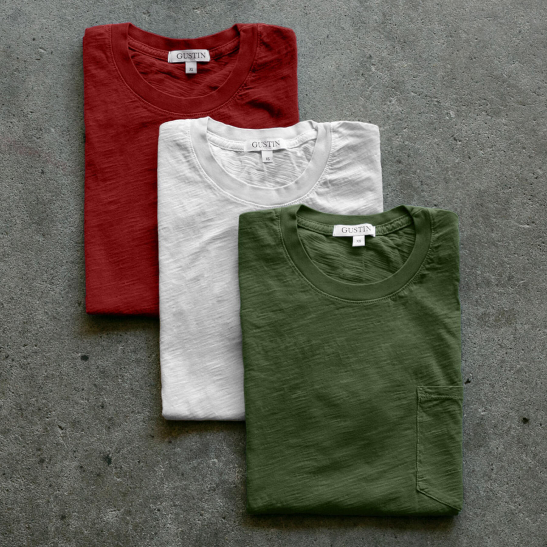 gustin slub pocket t-shirt 3 pack