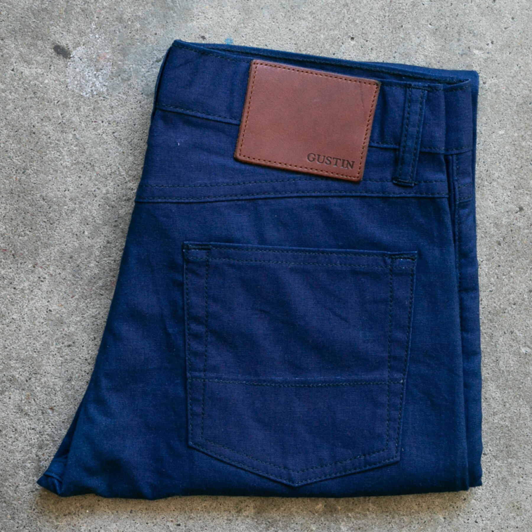 gustin #205 double indigo flax 5 pocket