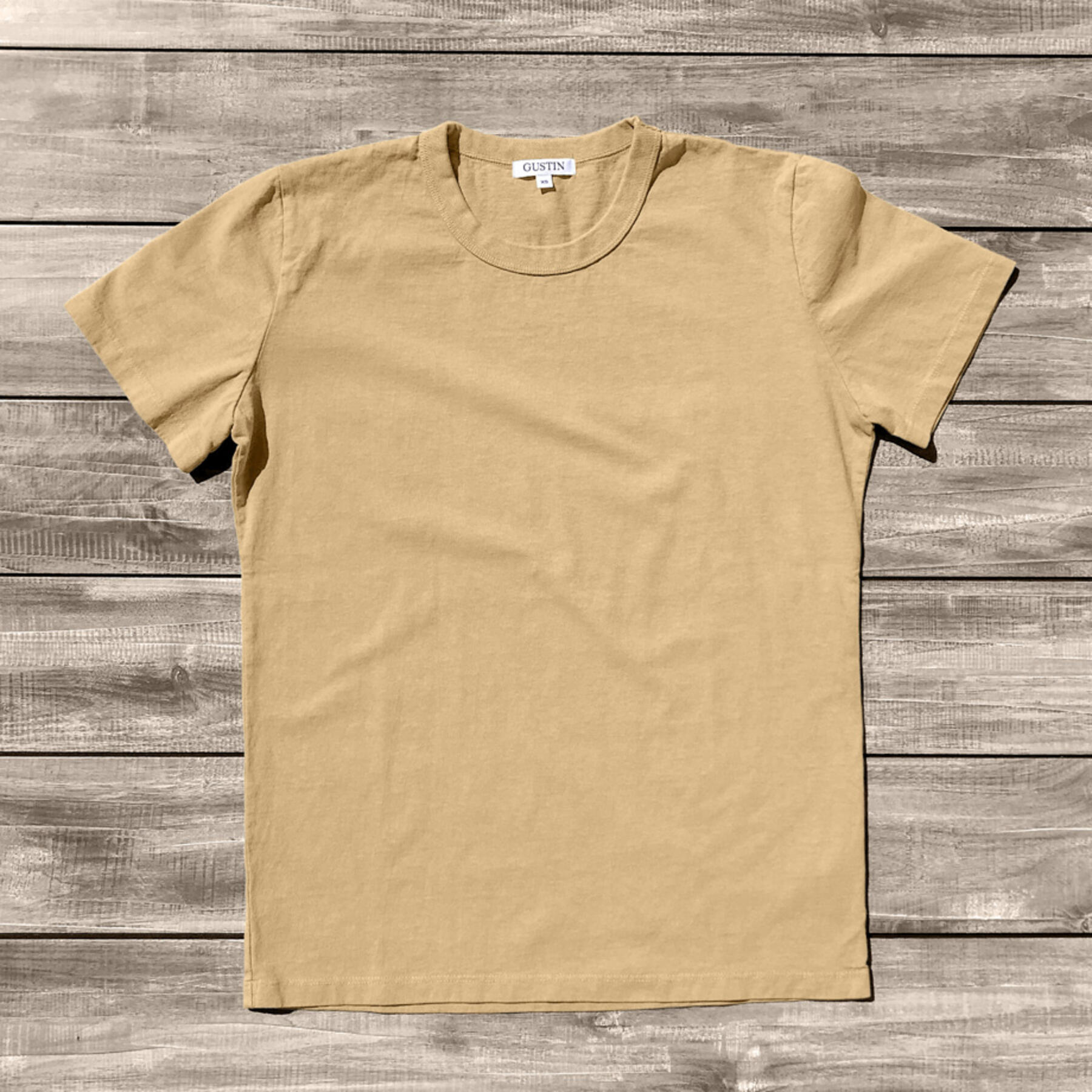 gustin heavyweight t-shirt khaki fade collection
