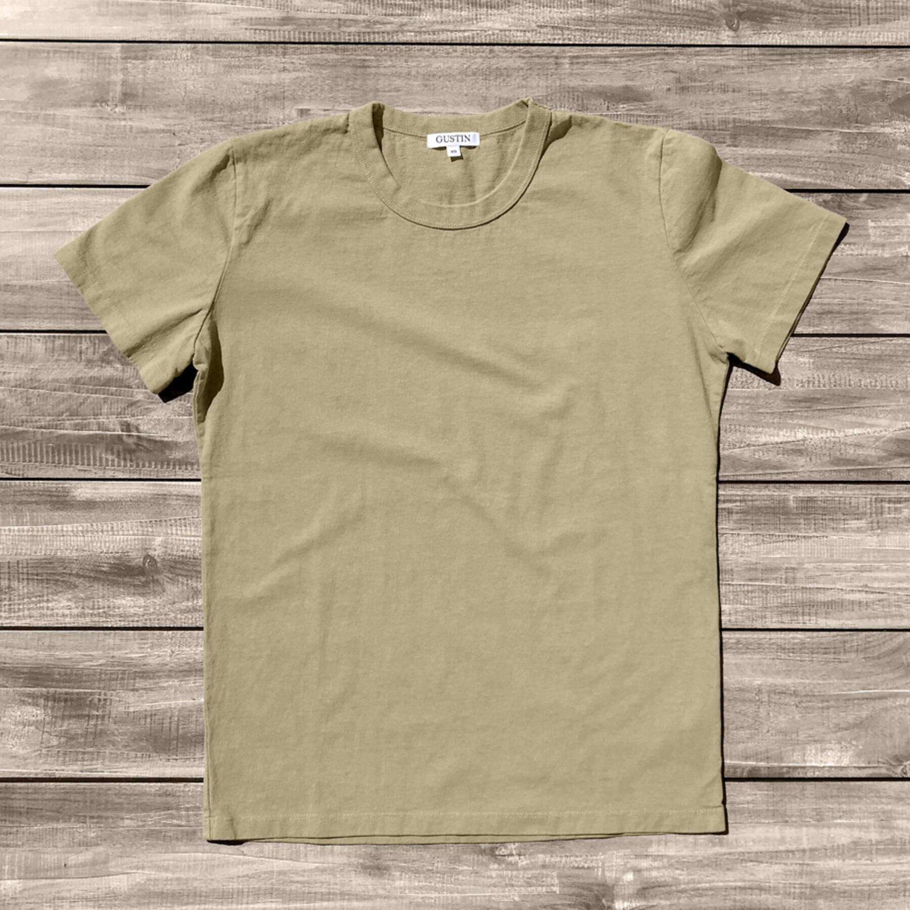 gustin heavyweight t-shirt khaki fade collection