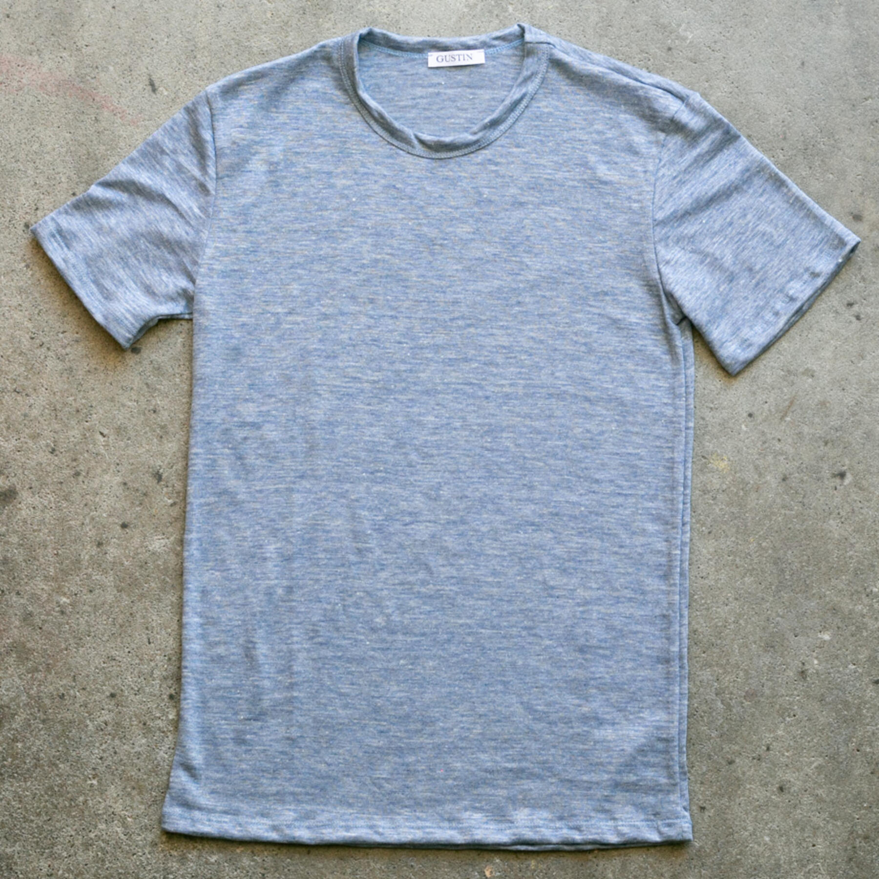 gustin japan pure linen t-shirt - heather blue