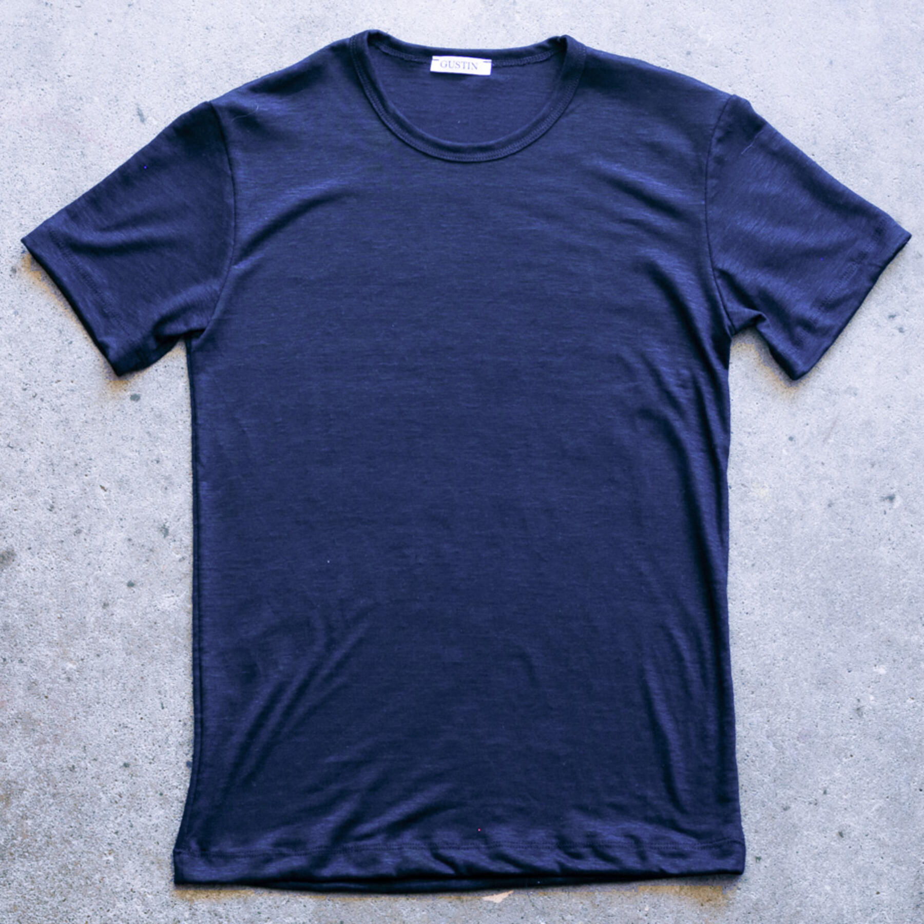 gustin japan pure linen t-shirt - navy