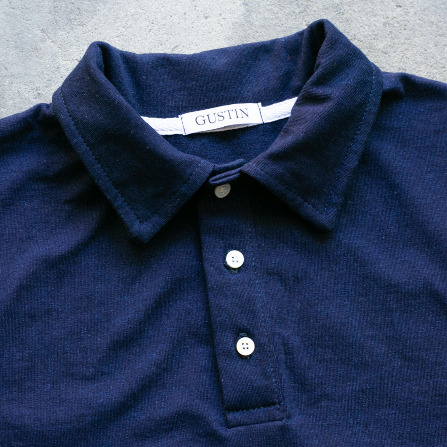 gustin indigo dye polo - dark indigo