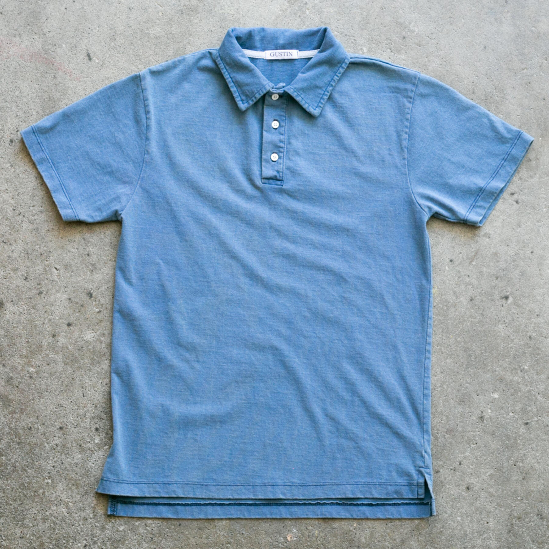 gustin indigo dye polo - vintage indigo