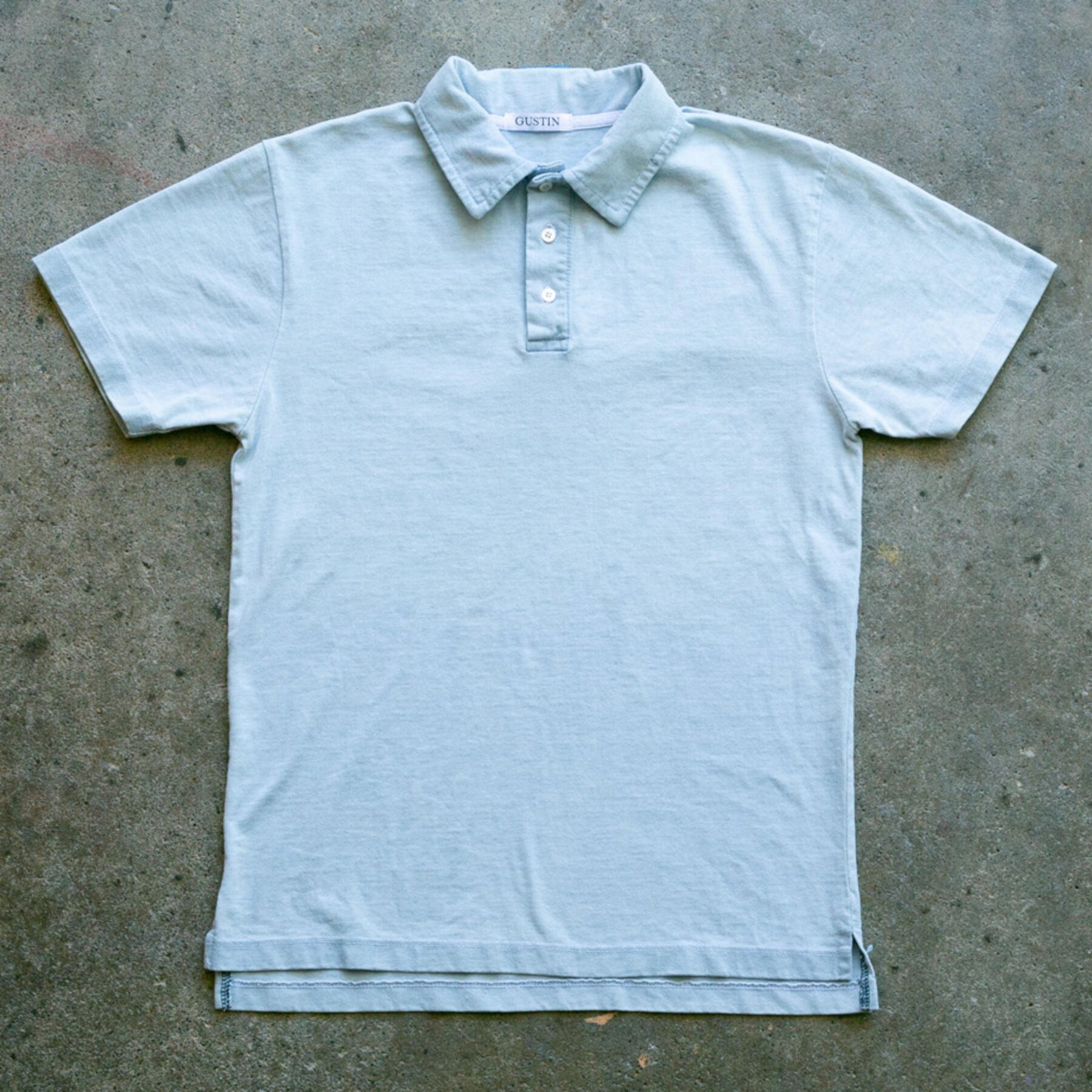 gustin indigo dye heavyweight jersey polo - sunblast indigo