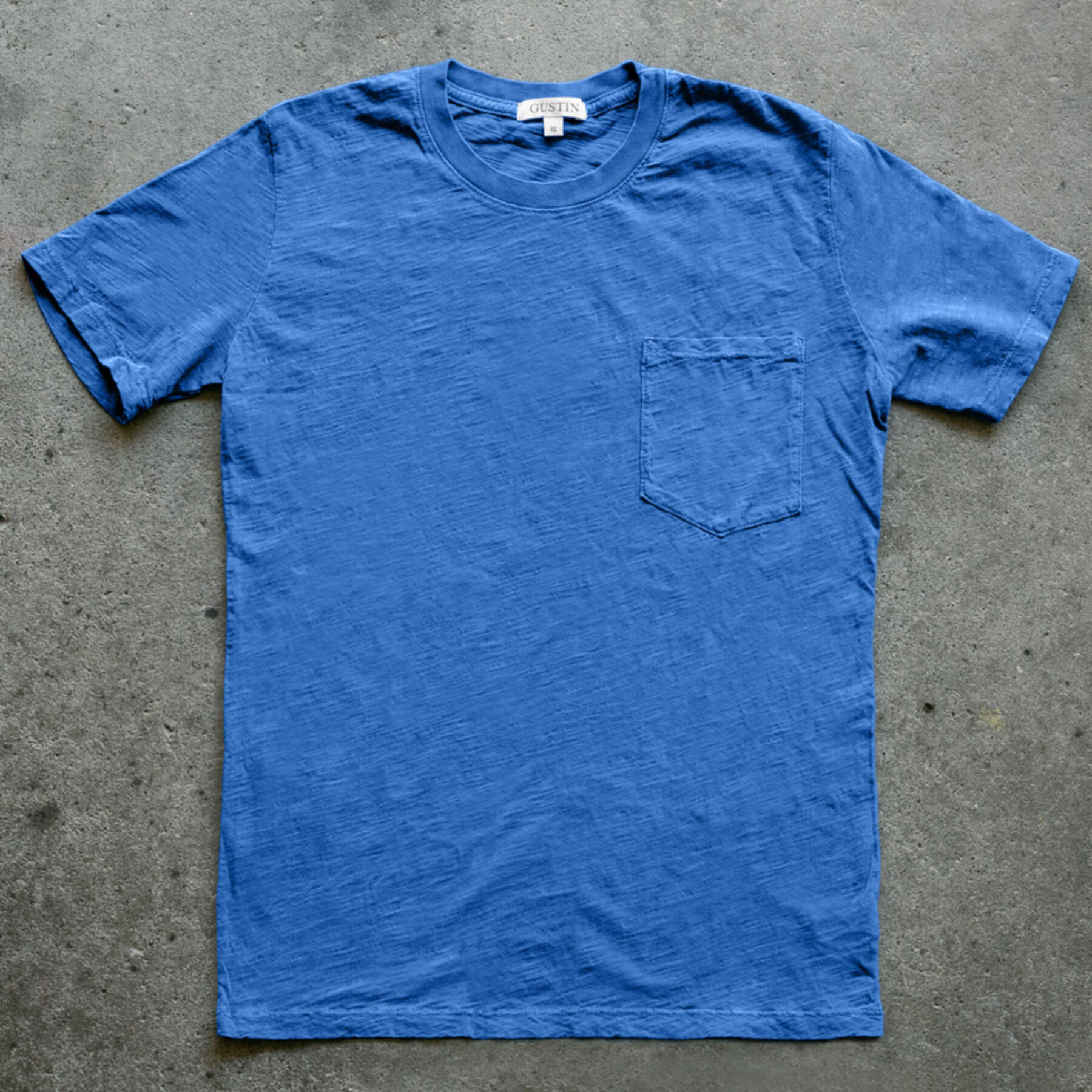 gustin slub pocket pigment dye t-shirt 2 pack (shallow blue)