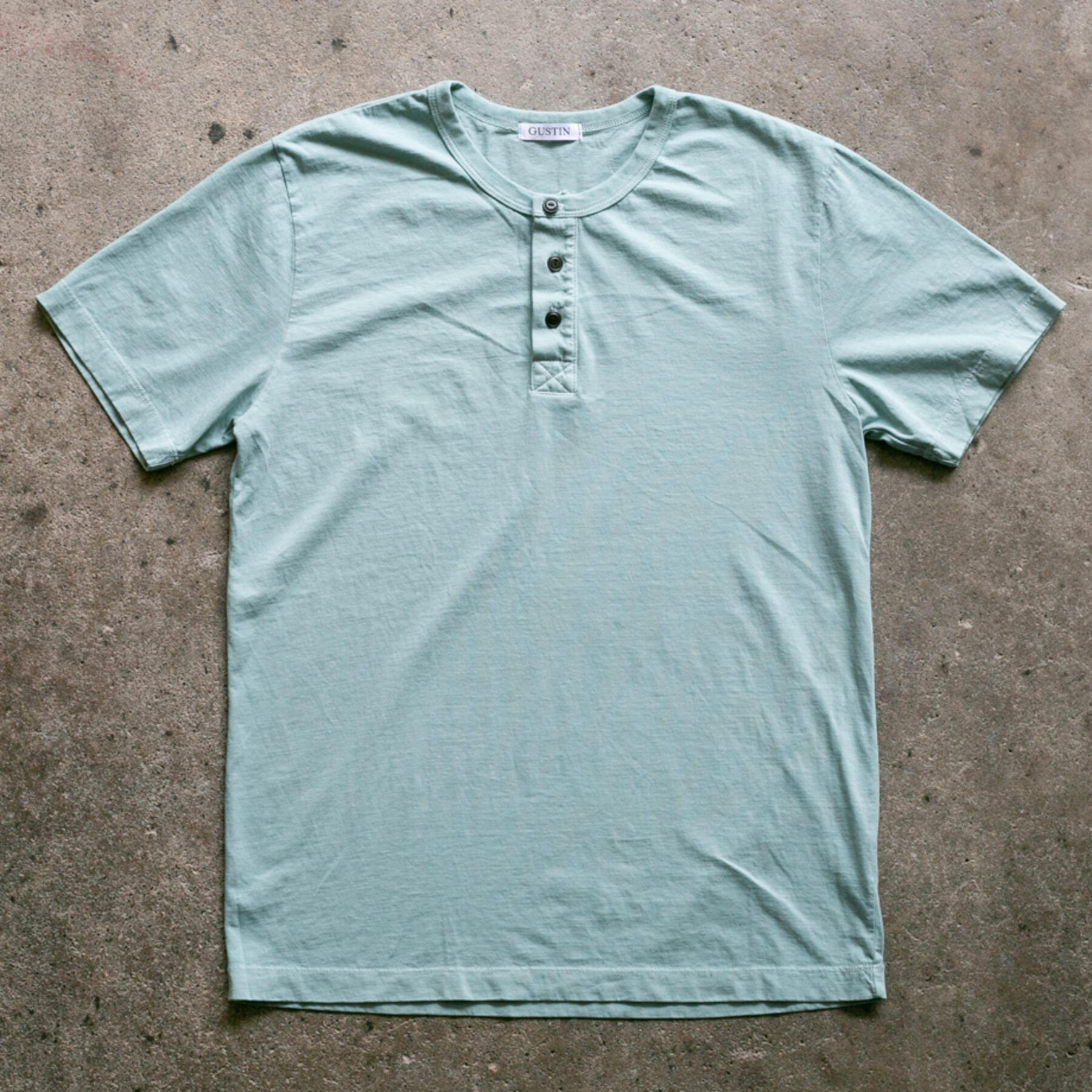 gustin short sleeve henley - ocean mist