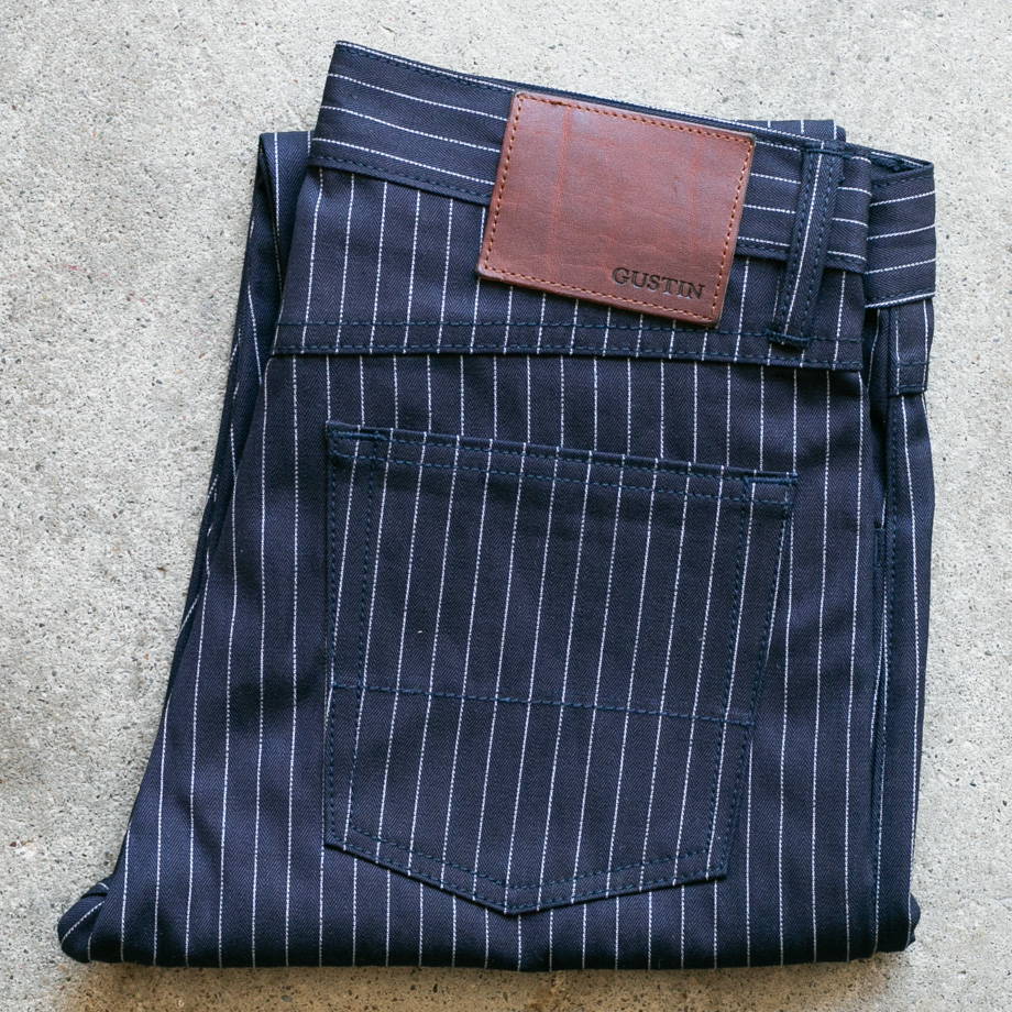 211 IndigoXIndigo Pinstripe Herringbone 5 Pocket | Gustin