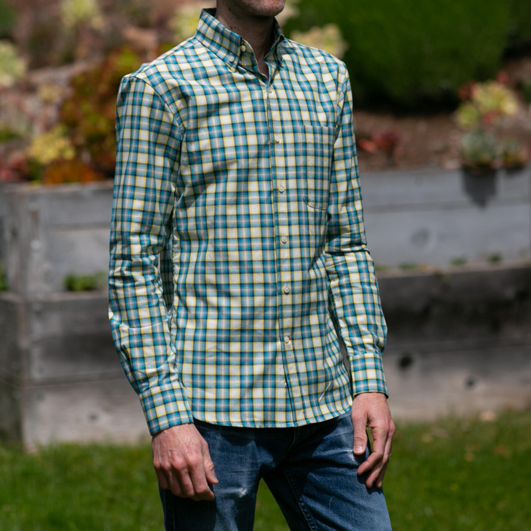 gustin #1007 50's plaid - cyan