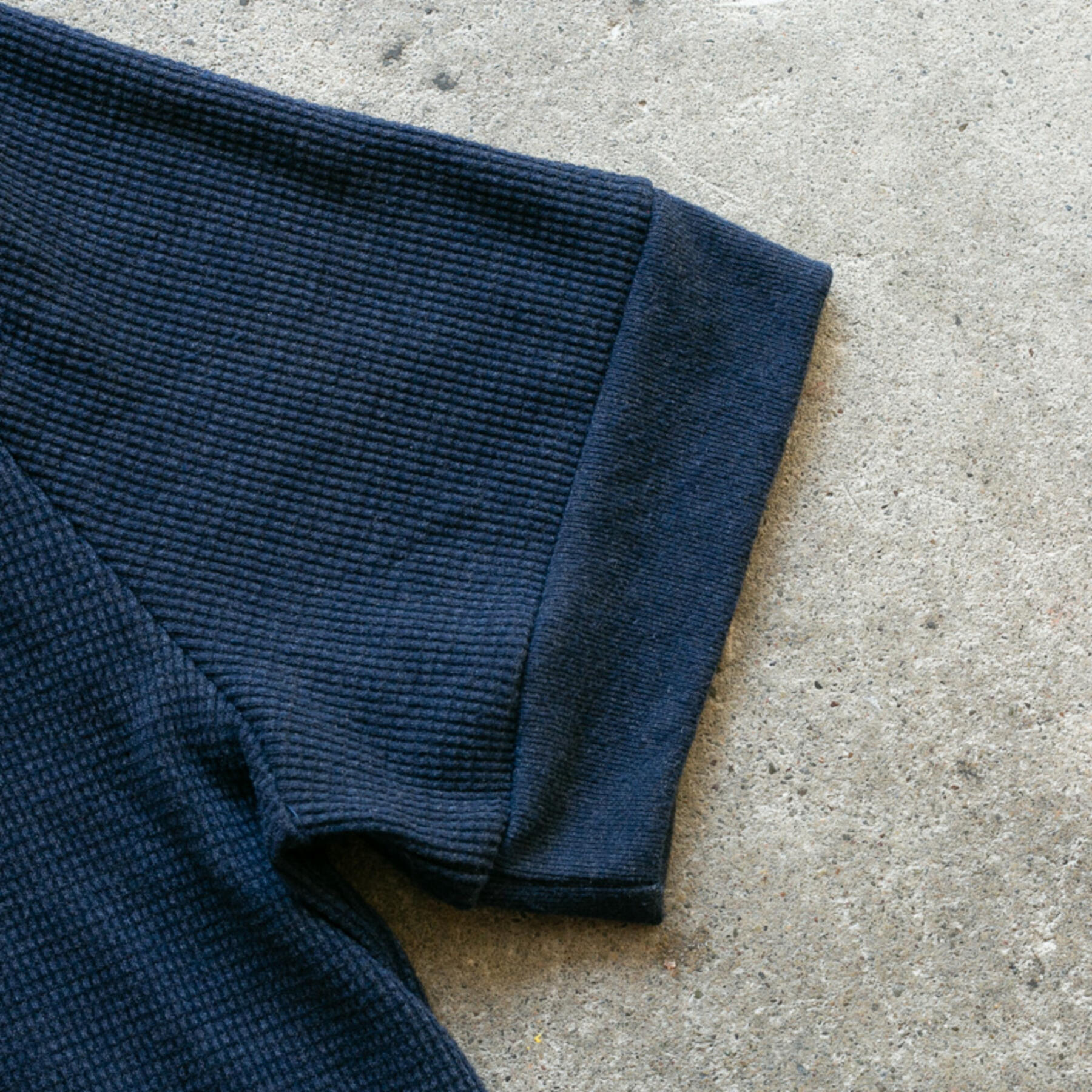 gustin waffle knit short sleeve henley - navy