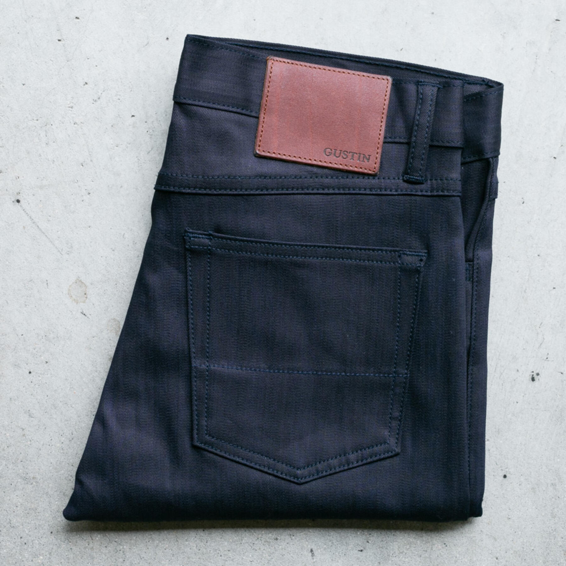 gustin #220 super stretch 5 pocket - indigo x black