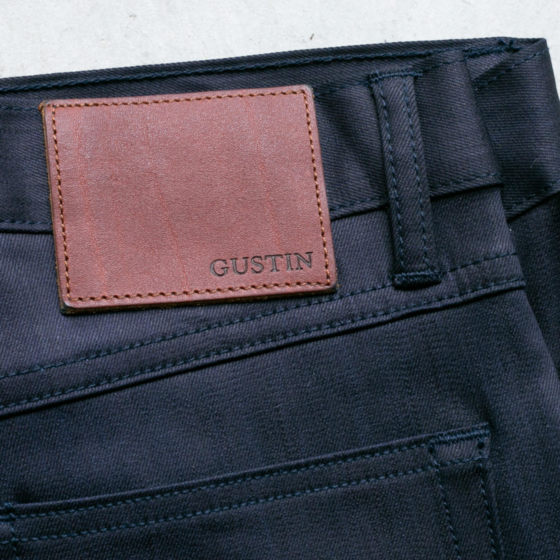 gustin #220 super stretch 5 pocket - indigo x black