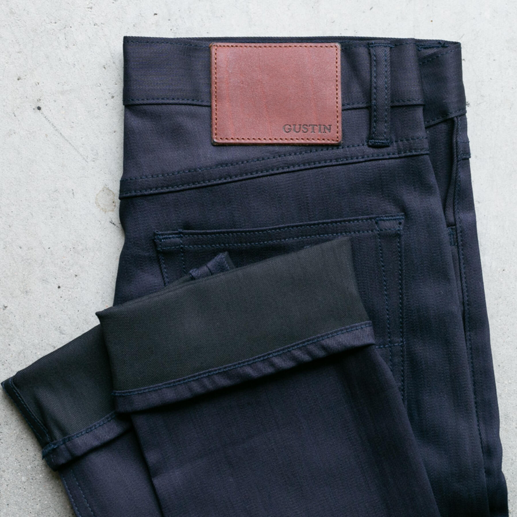 gustin #220 super stretch 5 pocket - indigo x black