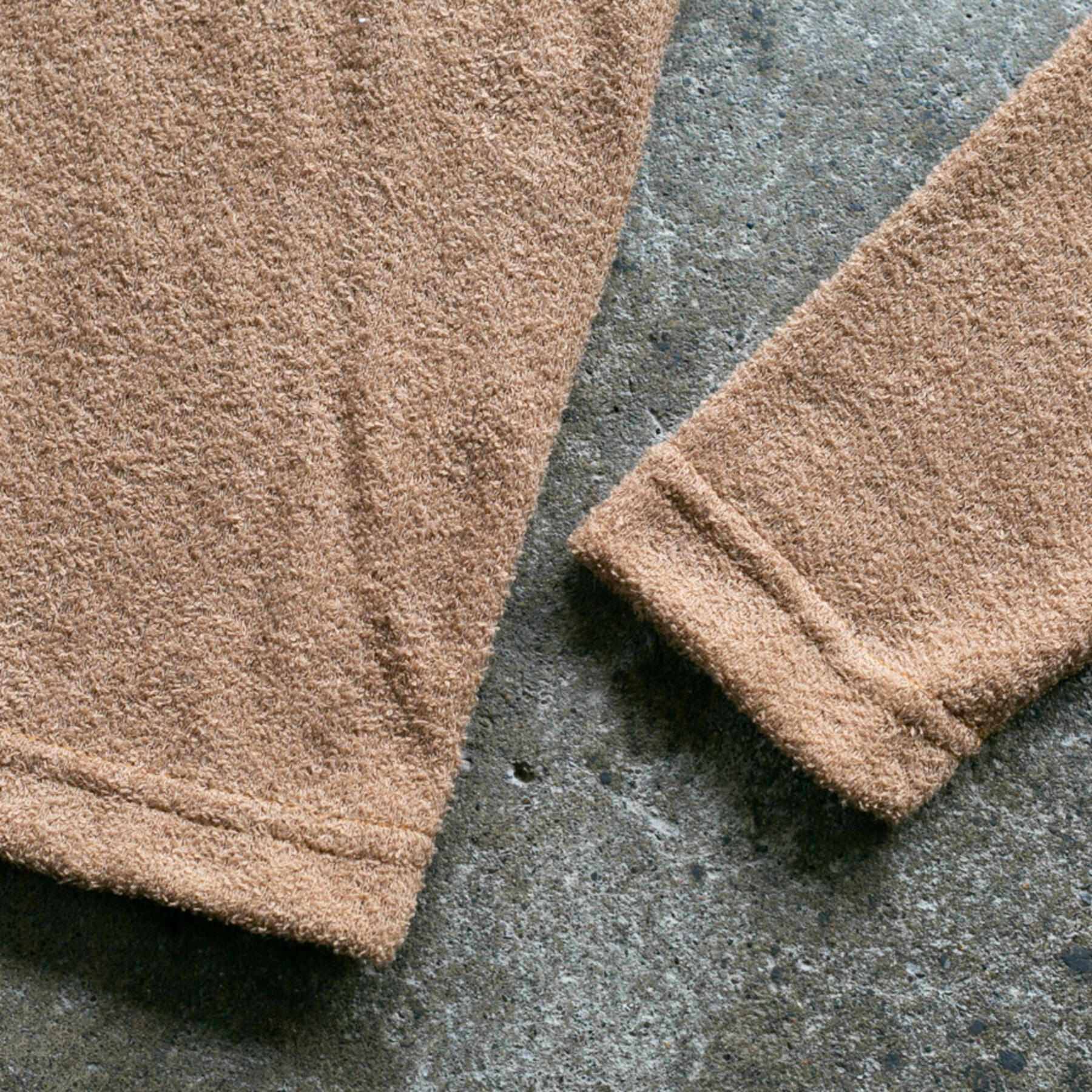 gustin japan terry cloth crewneck - camel
