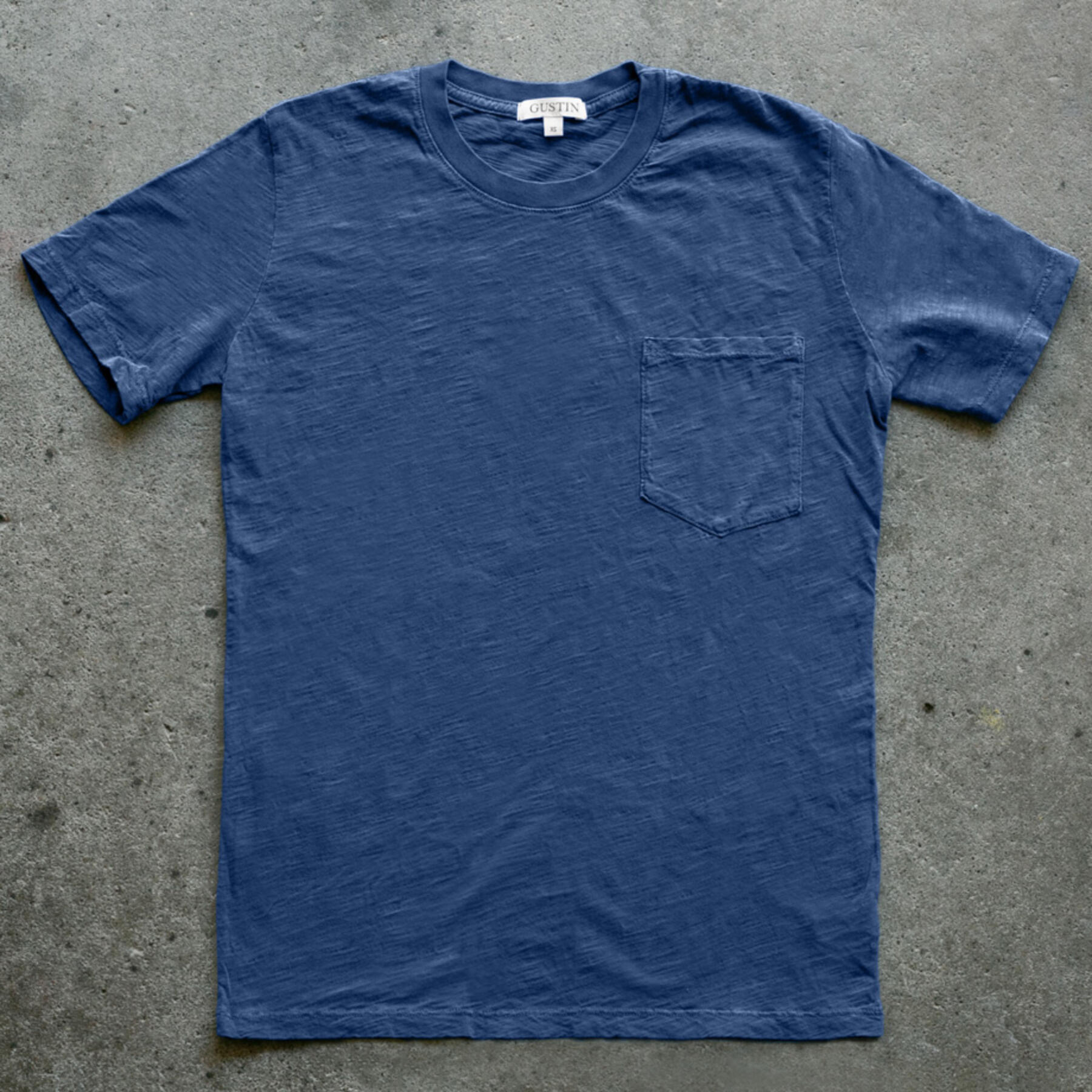gustin slub pocket pigment dye t-shirt 3 pack (aquamarine, faded grey, ivory)
